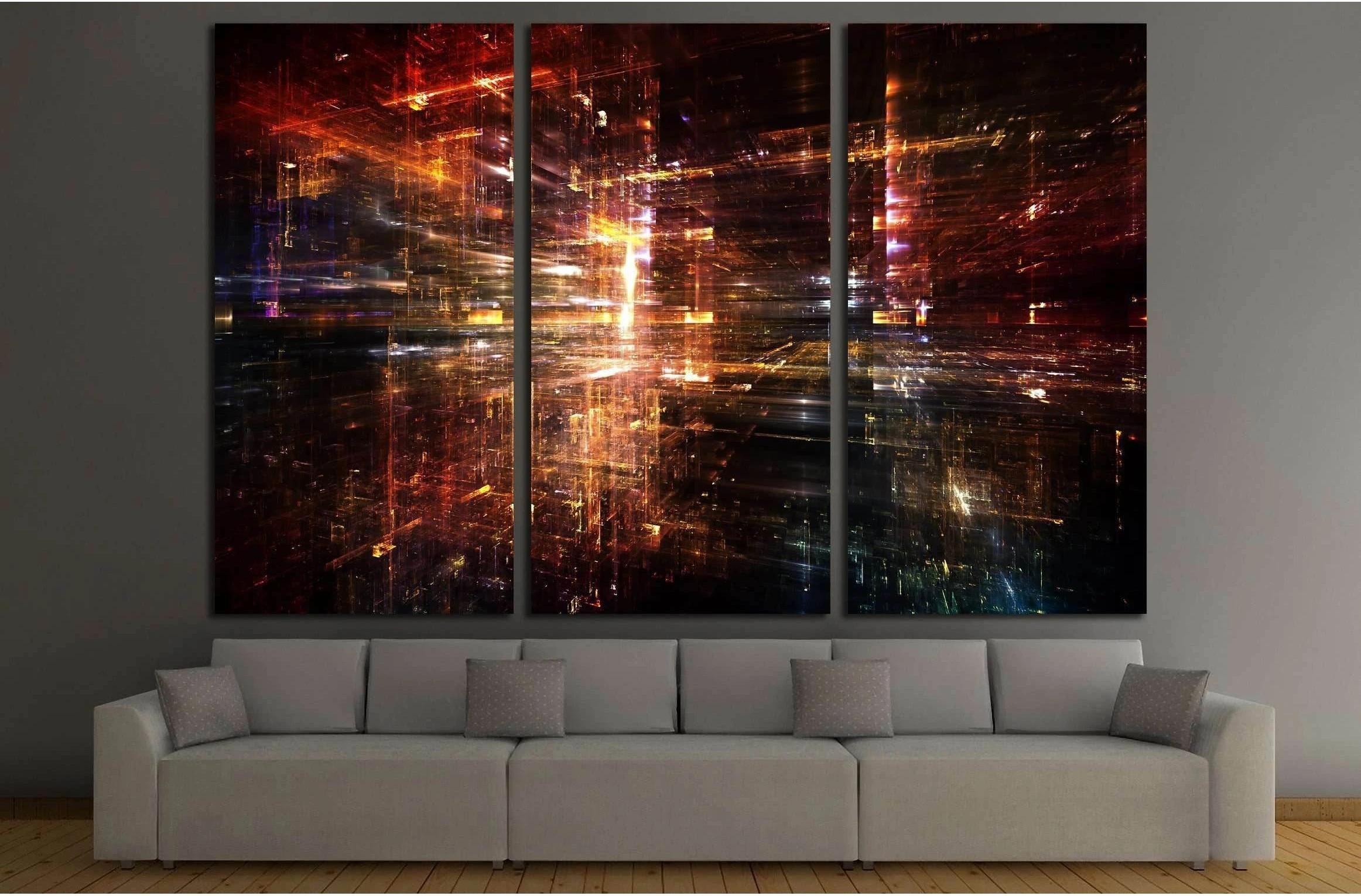 Fractal City series №3225 Ready to Hang Canvas Print - Zellart Canvas Prints ALL_Products, s-3225