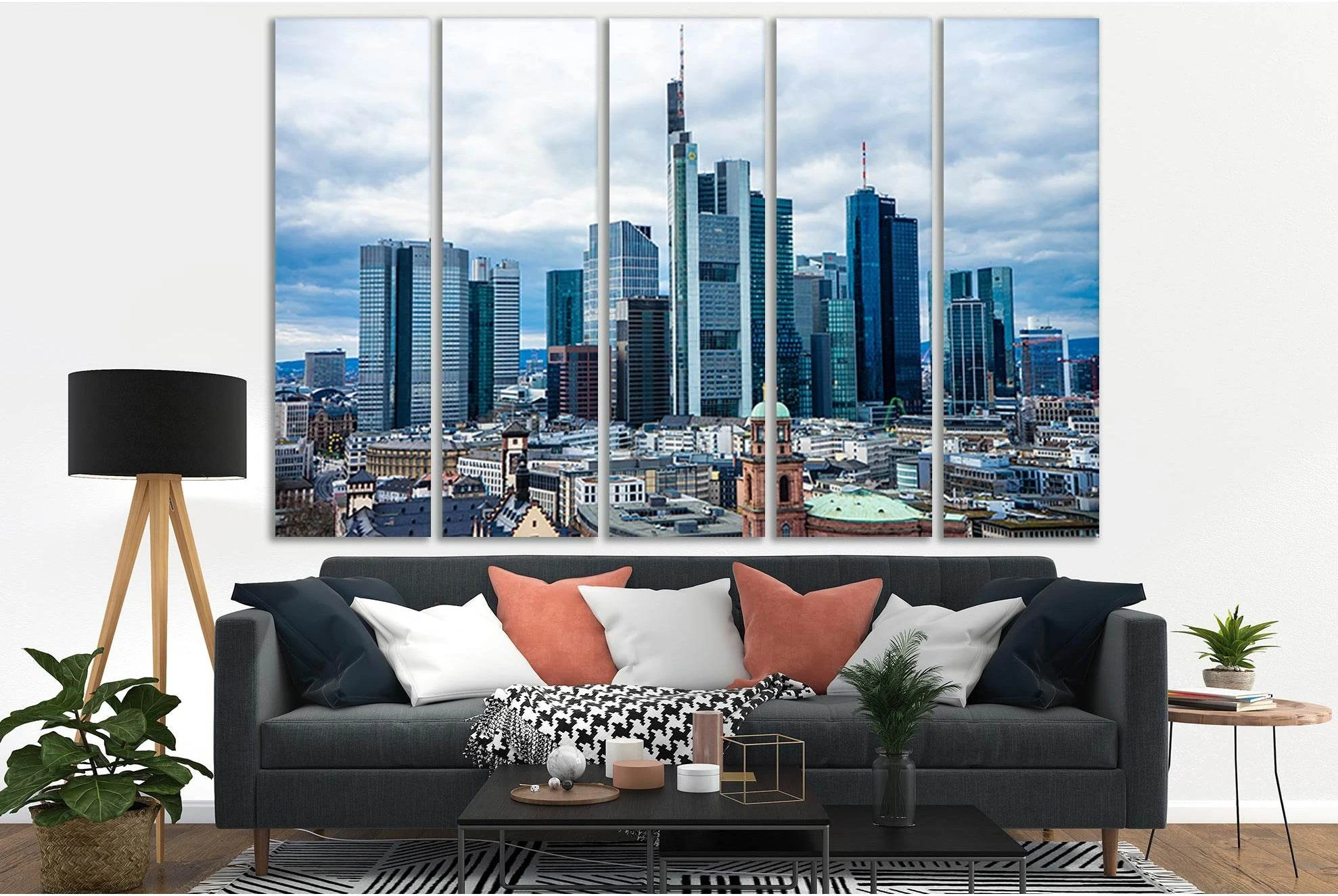 Frankfurt Germany Cityscapes №SL309 Ready to Hang Canvas Print - Zellart Canvas Prints 0new, ALL_Products, Cityscapes & Skylines