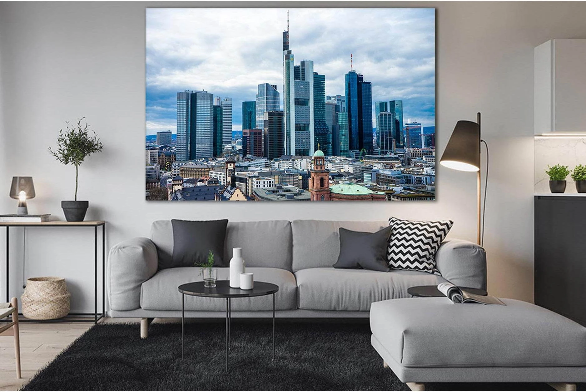 Frankfurt Germany Cityscapes №SL309 Ready to Hang Canvas Print - Zellart Canvas Prints 0new, ALL_Products, Cityscapes & Skylines
