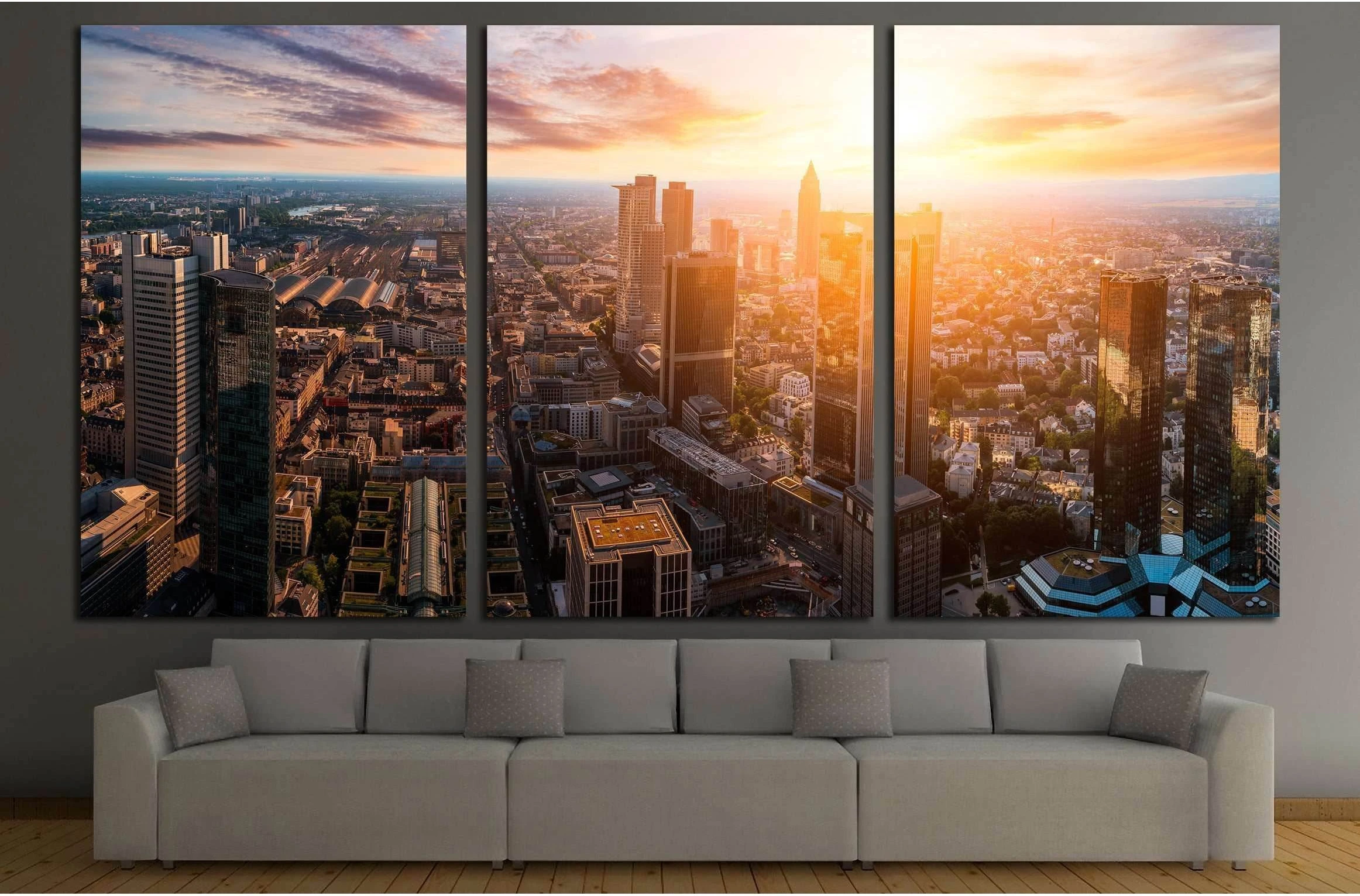 Frankfurt skyline №2980 Ready to Hang Canvas Print - Zellart Canvas Prints ALL_Products, s-2980