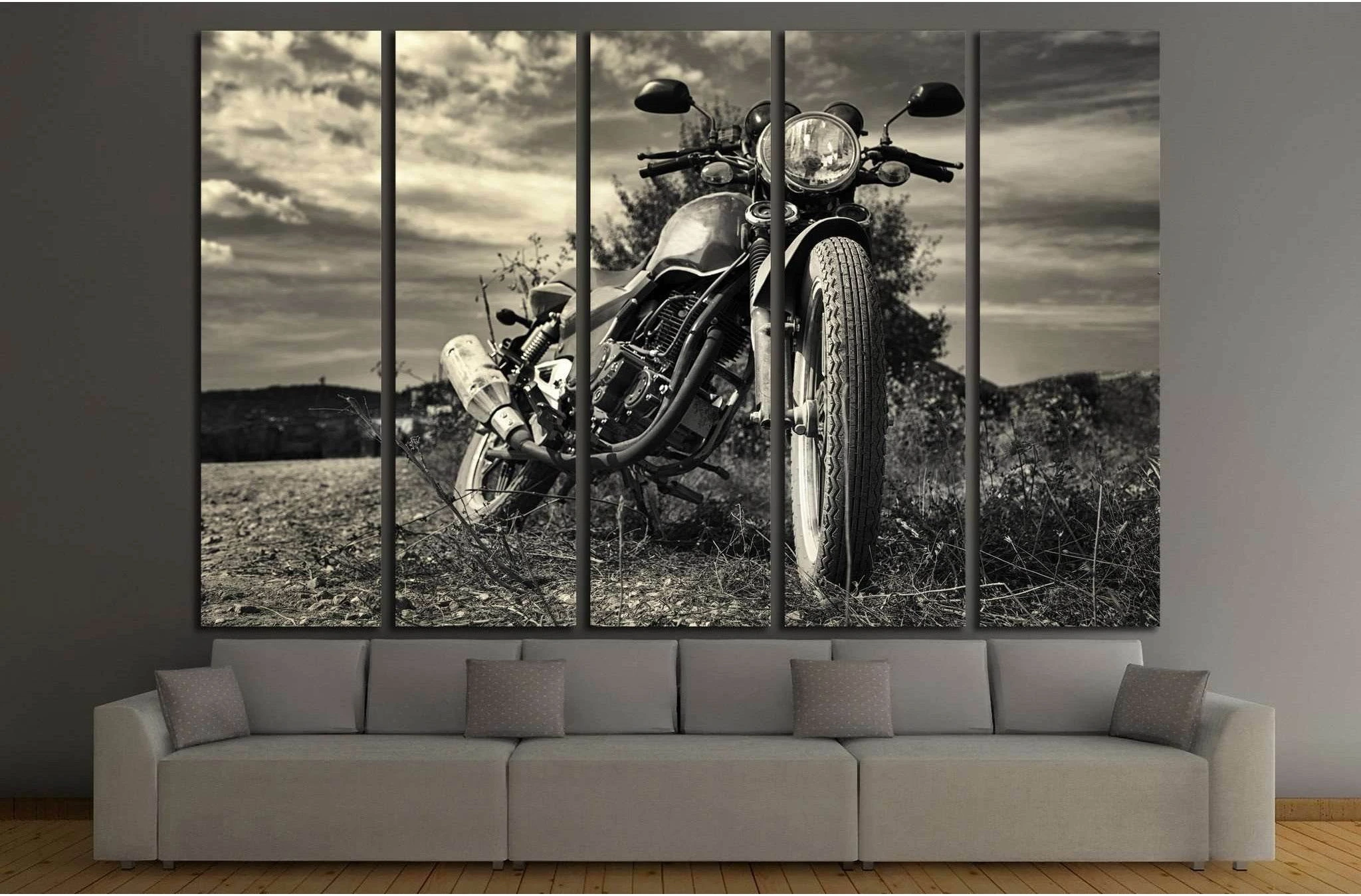 Freedom.Motorbike under sky №1868 Ready to Hang Canvas Print - Zellart Canvas Prints ALL_Products, s-1868