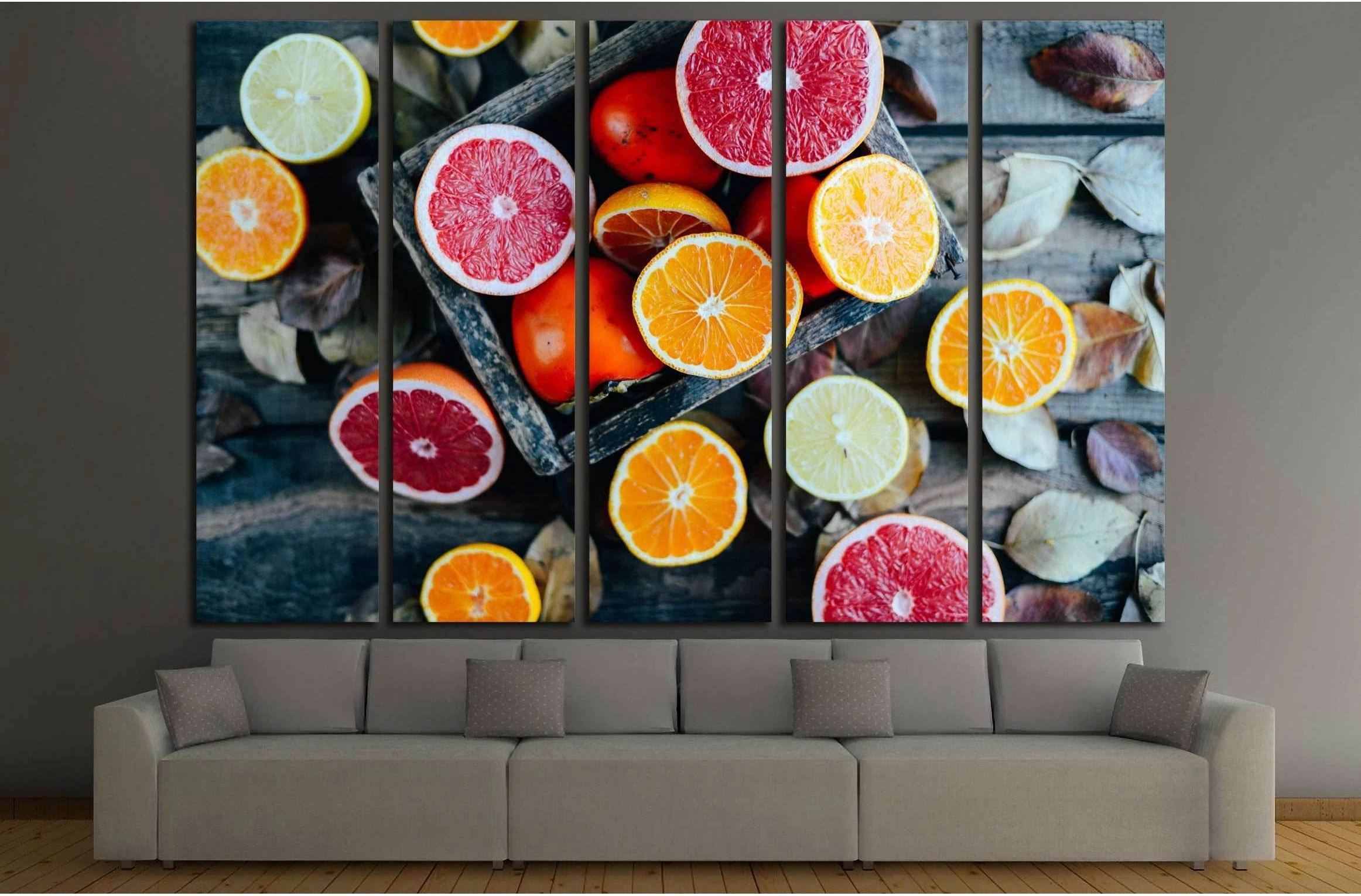 Fresh fruits. Mixed fruits background №3270 Ready to Hang Canvas Print - Zellart Canvas Prints ALL_Products, s-3270