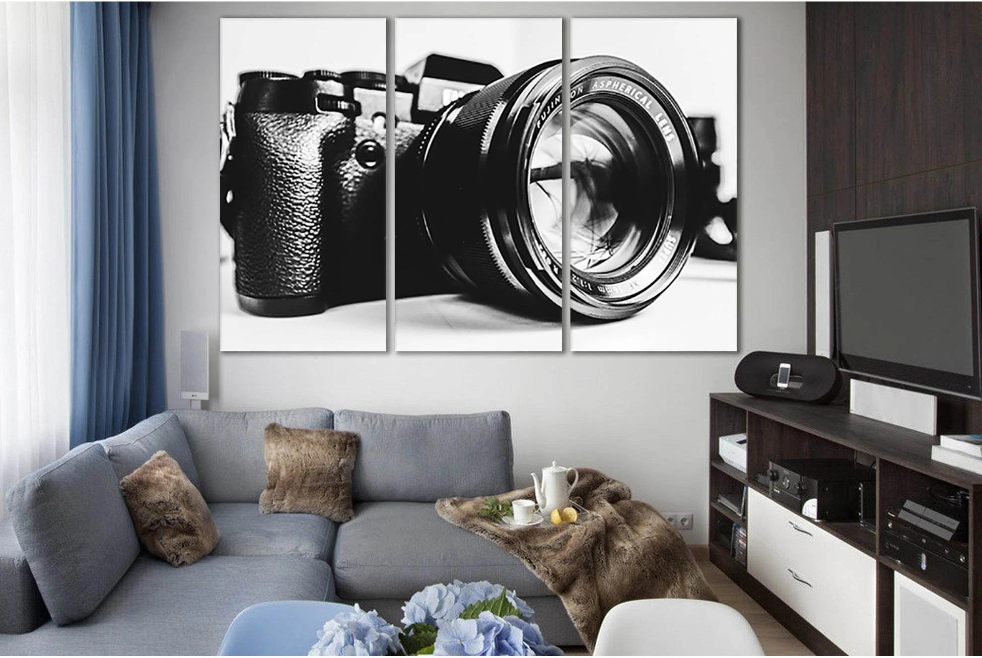 Fujifilm X T1 Photo Camera Black And White №SL860 Ready to Hang Canvas Print - Zellart Canvas Prints 0new, ALL_Products, Black & White Wall Art