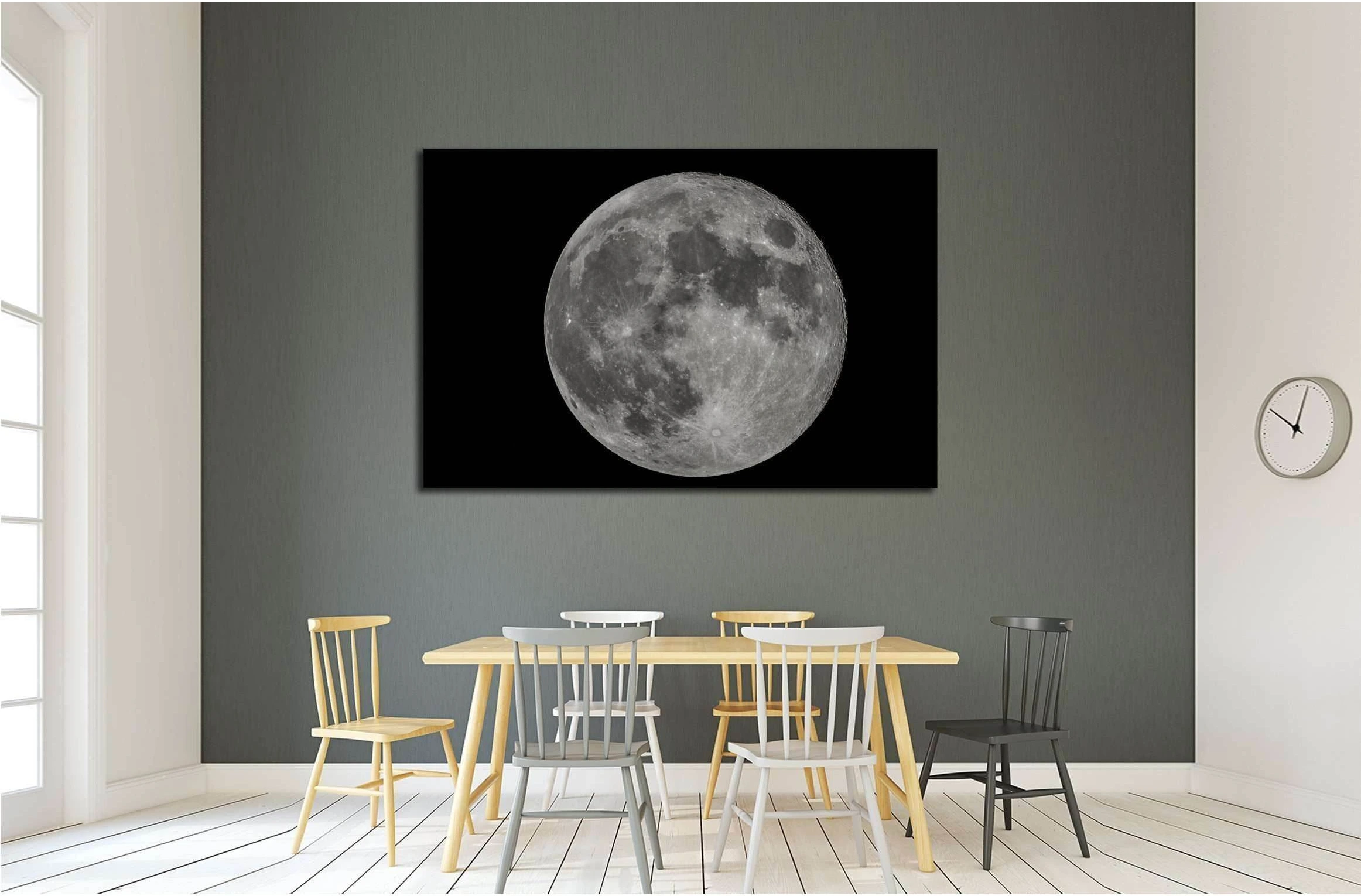 Full moon at night №2425 Ready to Hang Canvas Print - Zellart Canvas Prints ALL_Products, s-2425