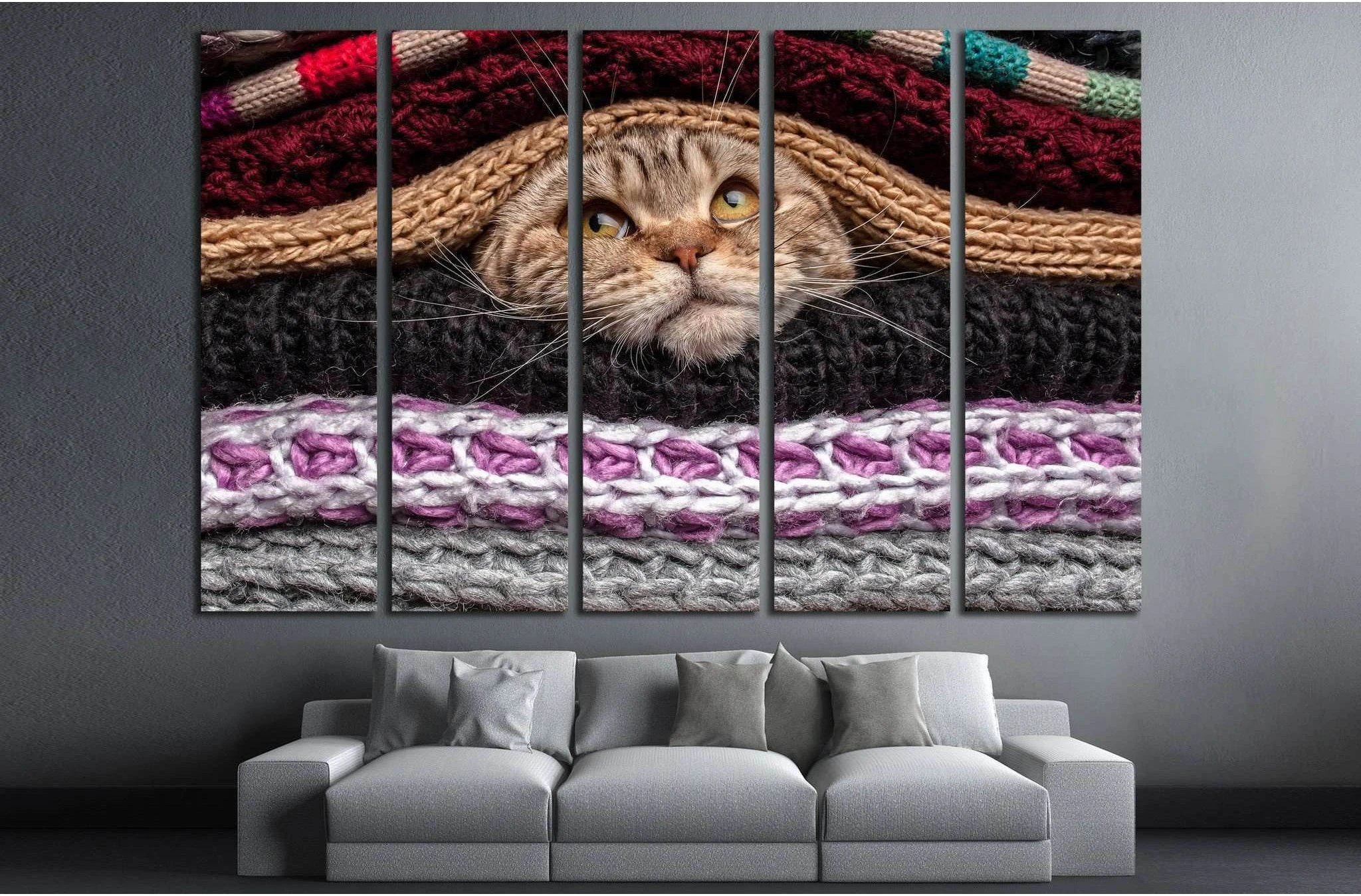 Funny Cat №554 Ready to Hang Canvas Print - Zellart Canvas Prints ALL_Products, s-554
