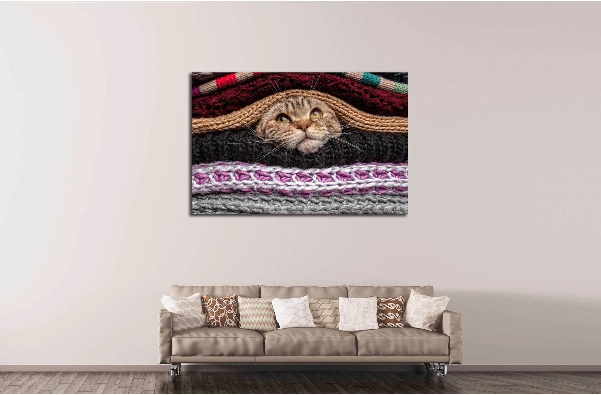 Funny Cat №554 Ready to Hang Canvas Print - Zellart Canvas Prints ALL_Products, s-554