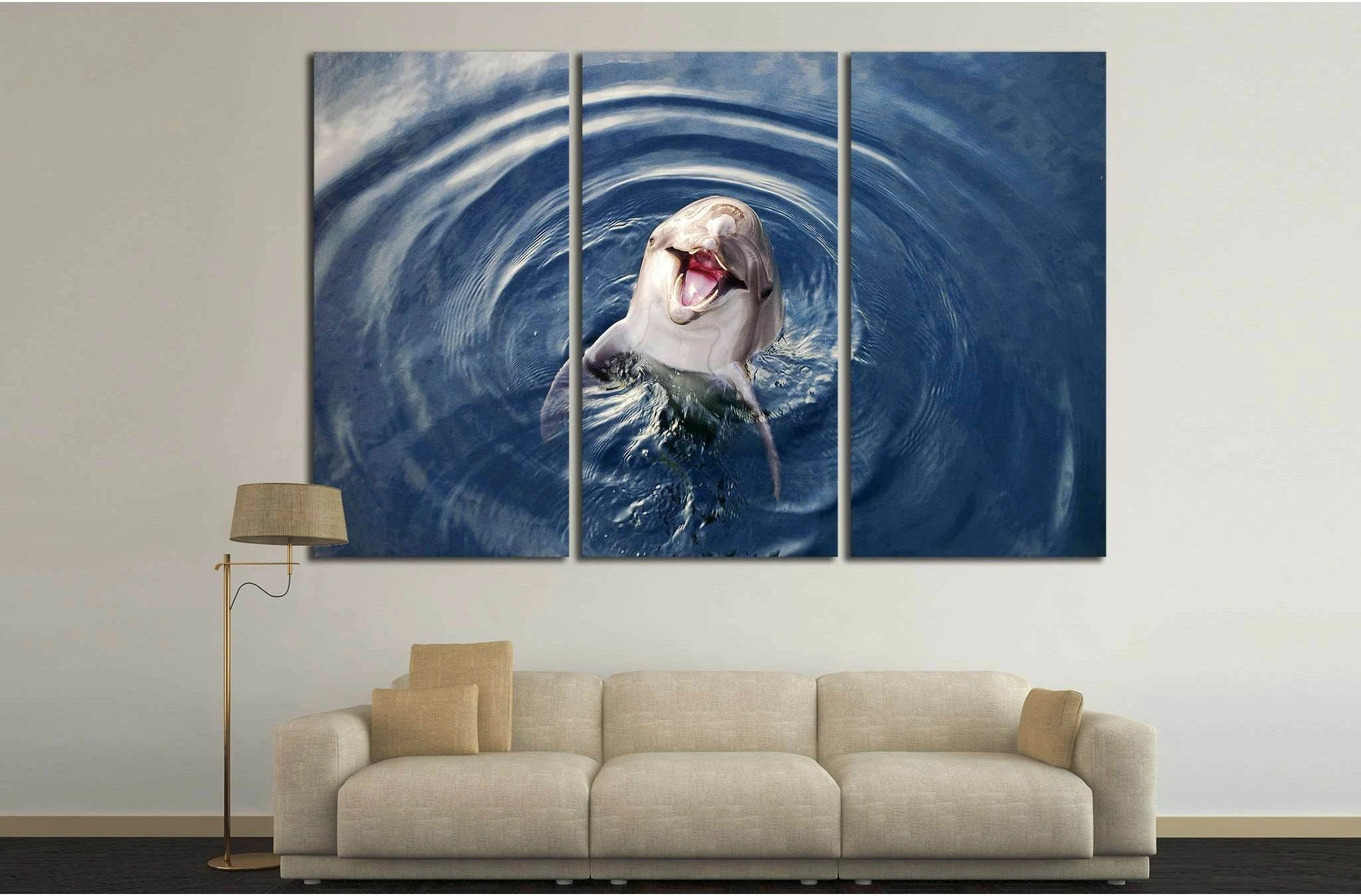 Funny Dolphin №509 Ready to Hang Canvas Print - Zellart Canvas Prints ALL_Products, s-509