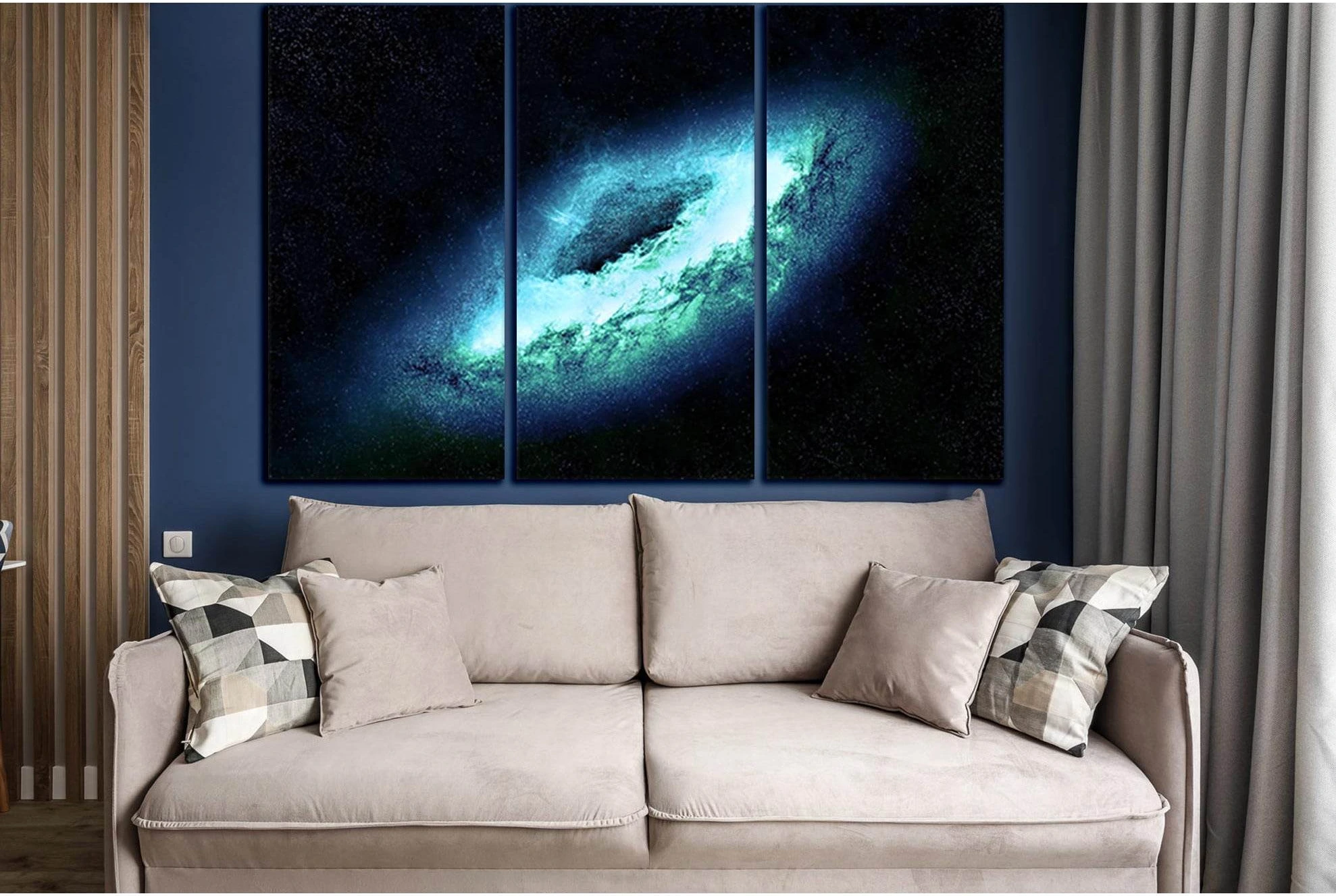 Galaxy In Deep Space №SL983 Ready to Hang Canvas Print - Zellart Canvas Prints 0new, ALL_Products, Astronomy & Space Canvas Wall Art