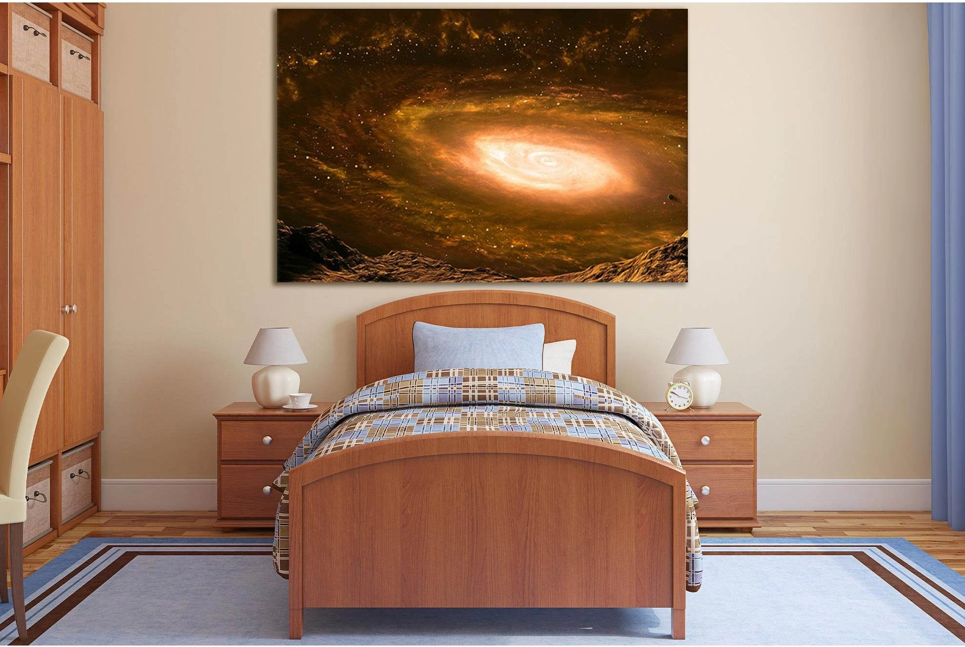 Galaxy In Far Space №SL436 Ready to Hang Canvas Print - Zellart Canvas Prints 0new, ALL_Products, Astronomy & Space Canvas Wall Art