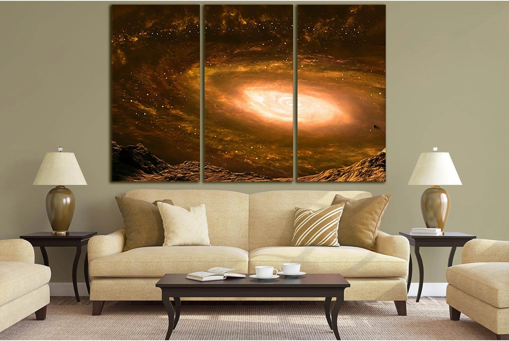Galaxy In Far Space №SL436 Ready to Hang Canvas Print - Zellart Canvas Prints 0new, ALL_Products, Astronomy & Space Canvas Wall Art