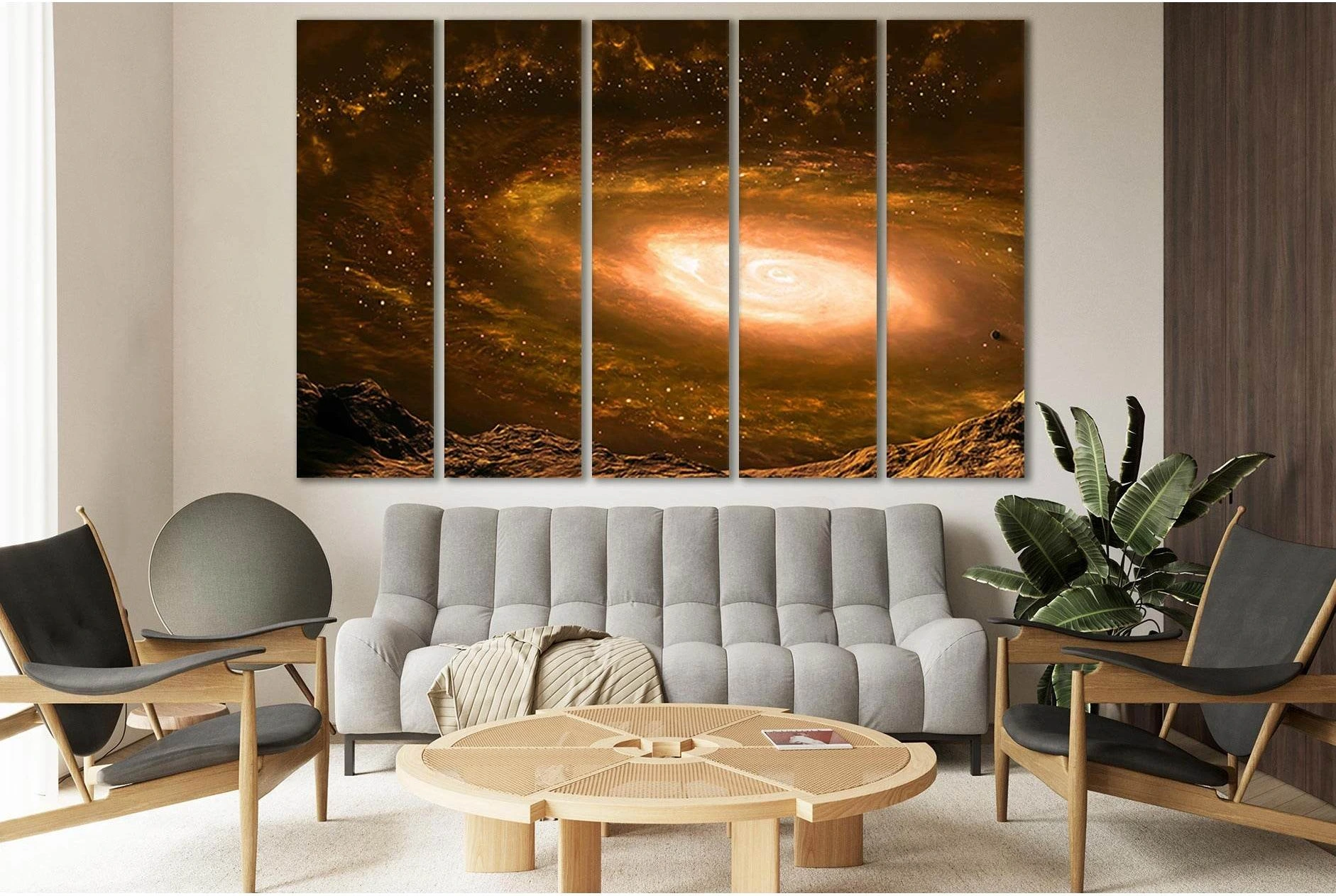 Galaxy In Far Space №SL436 Ready to Hang Canvas Print - Zellart Canvas Prints 0new, ALL_Products, Astronomy & Space Canvas Wall Art