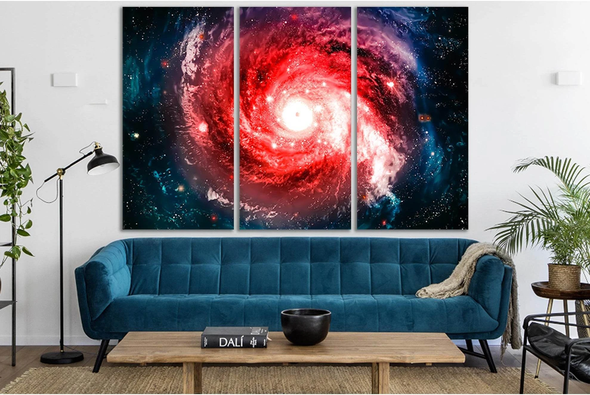 Galaxy In Red Light №SL987 Ready to Hang Canvas Print - Zellart Canvas Prints 0new, ALL_Products, Astronomy & Space Canvas Wall Art