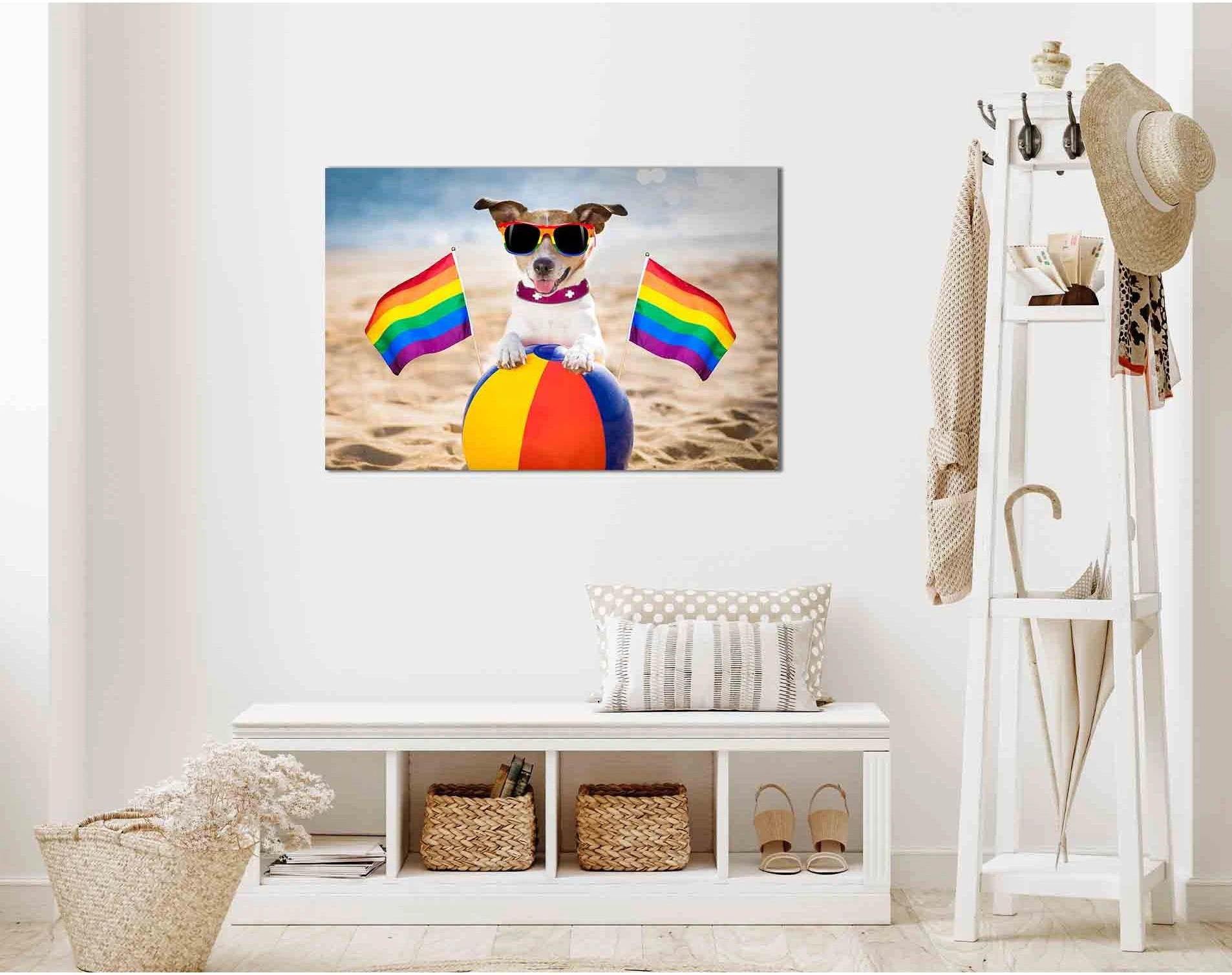 Gay dog resting and relaxing №2162 Ready to Hang Canvas Print - Zellart Canvas Prints 2162, ALL_Products