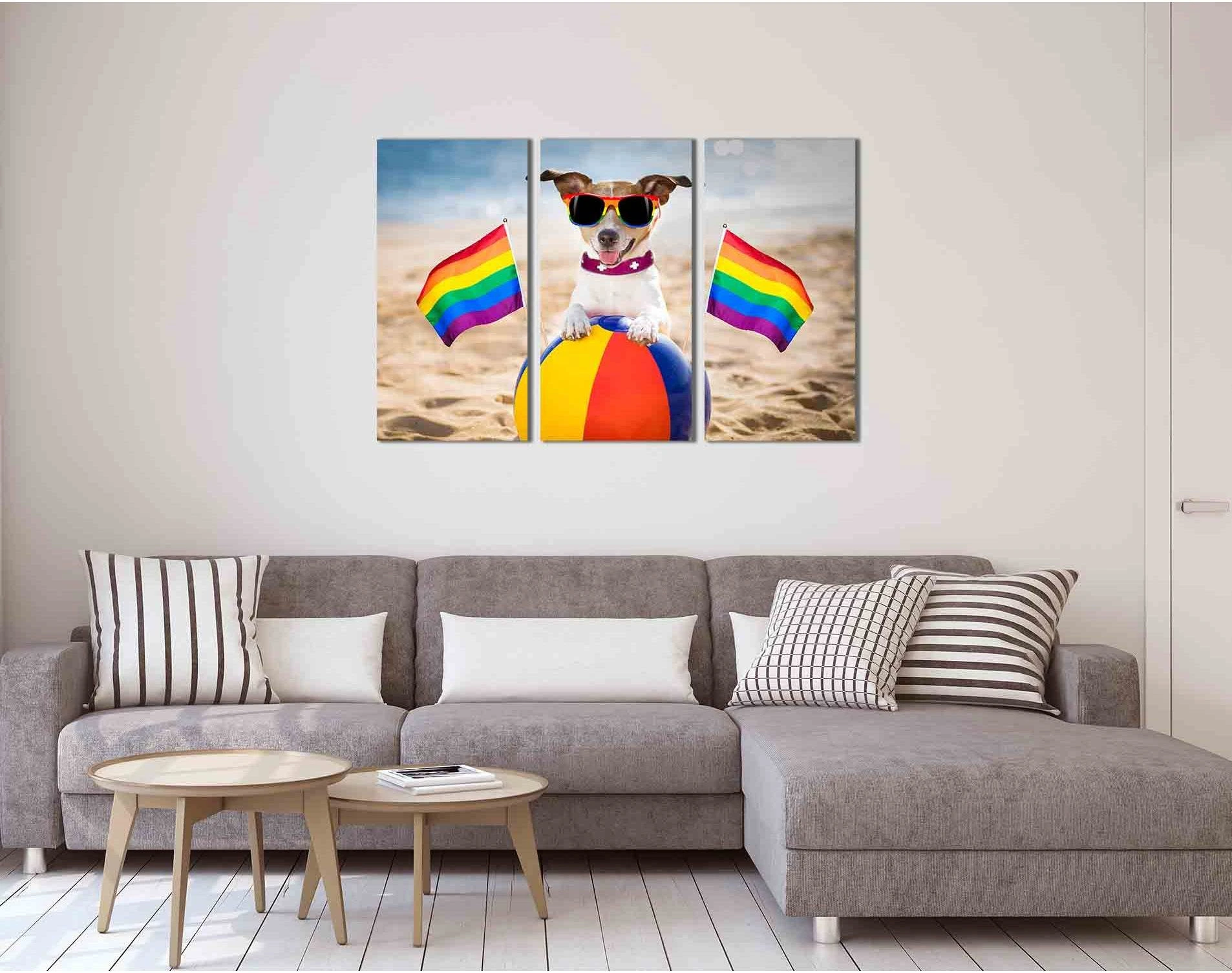 Gay dog resting and relaxing №2162 Ready to Hang Canvas Print - Zellart Canvas Prints 2162, ALL_Products