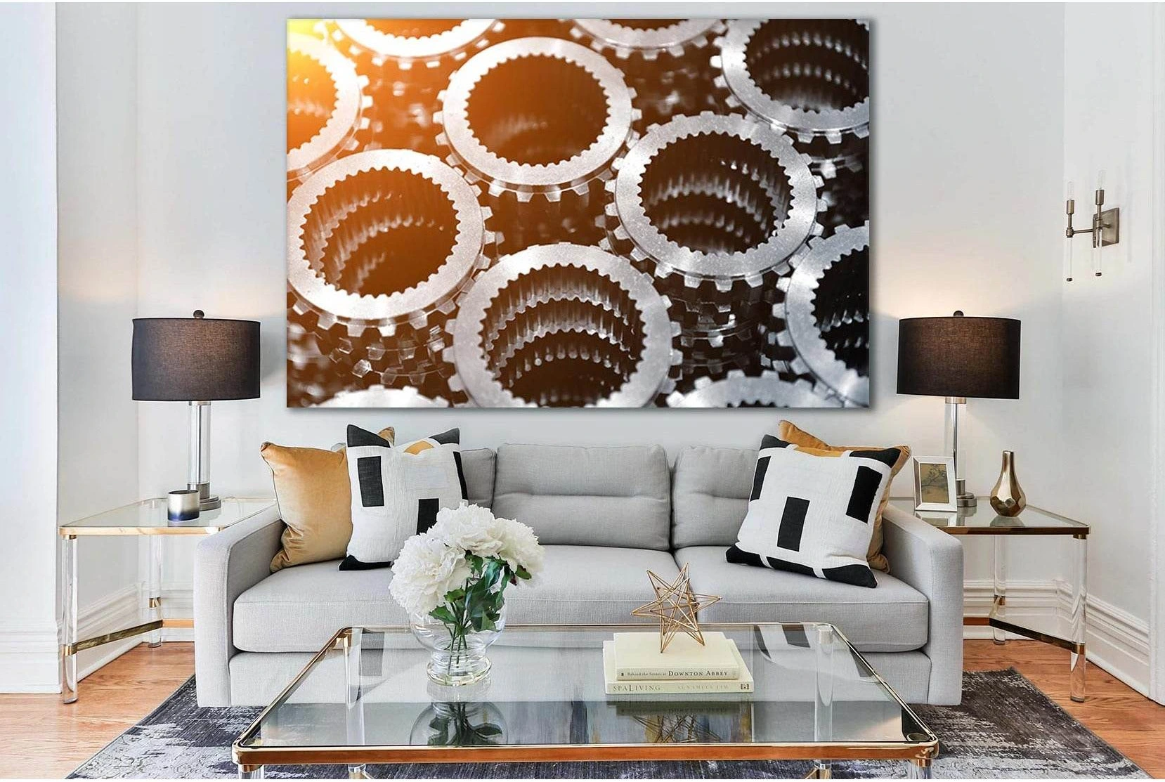 Gear Wheels №SL751 Ready to Hang Canvas Print - Zellart Canvas Prints 0new, ALL_Products, Engine, Engines Wall Art