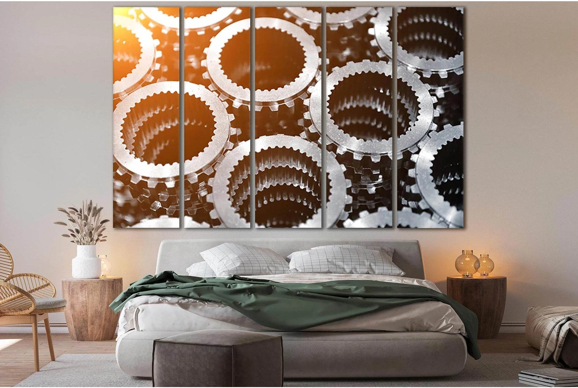 Gear Wheels №SL751 Ready to Hang Canvas Print - Zellart Canvas Prints 0new, ALL_Products, Engine, Engines Wall Art