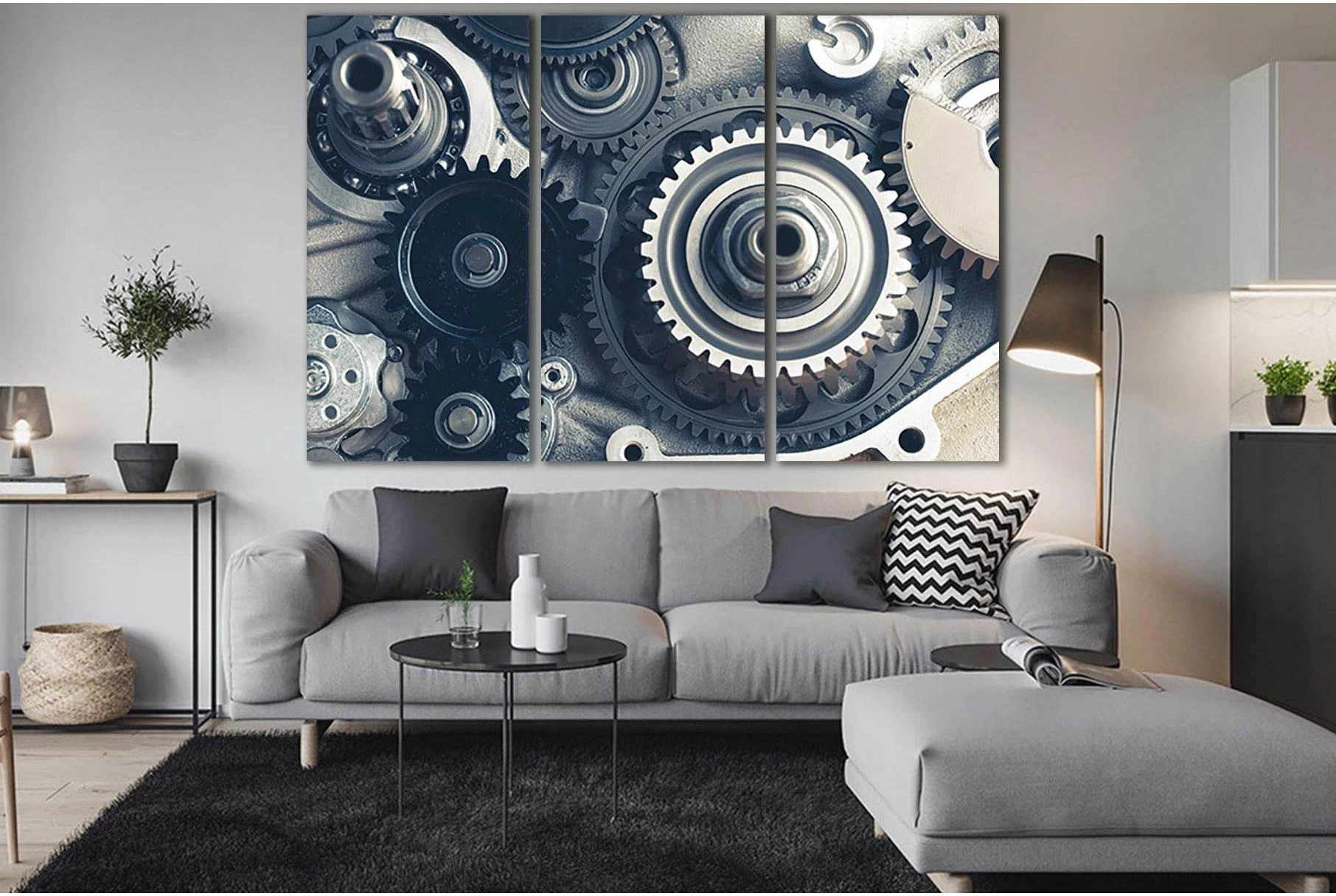 Gears Of The Engine №SL761 Ready to Hang Canvas Print - Zellart Canvas Prints 0new, ALL_Products, Engine, Engines Wall Art