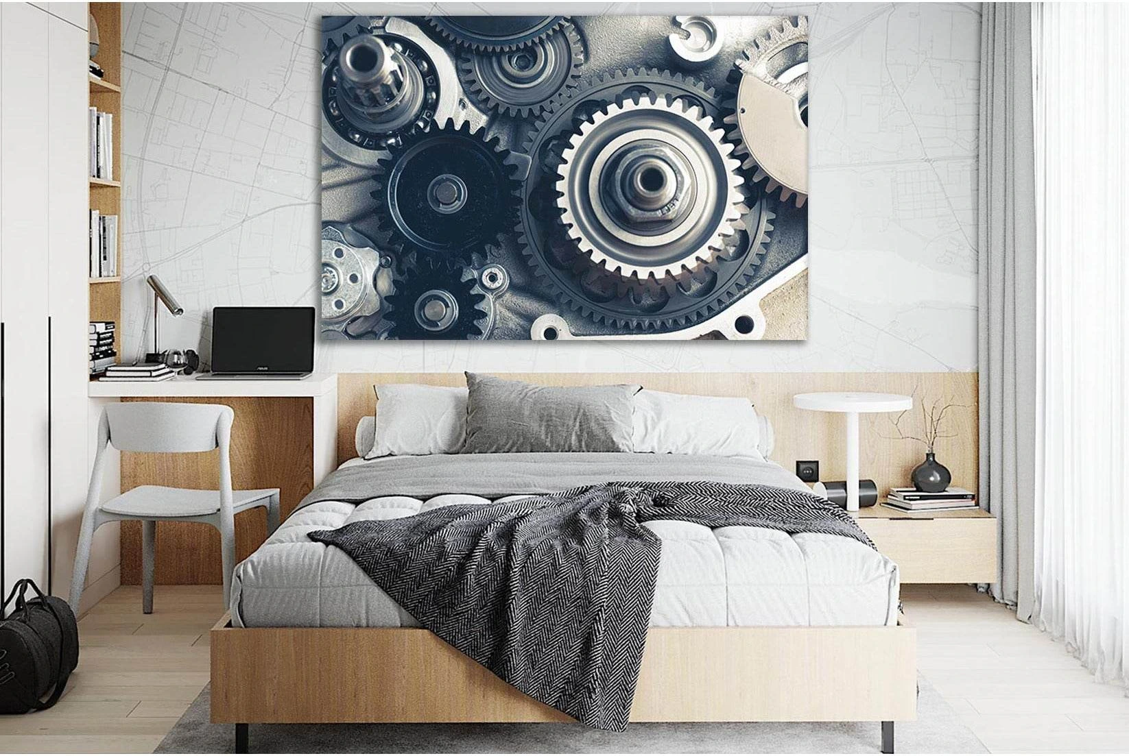 Gears Of The Engine №SL761 Ready to Hang Canvas Print - Zellart Canvas Prints 0new, ALL_Products, Engine, Engines Wall Art