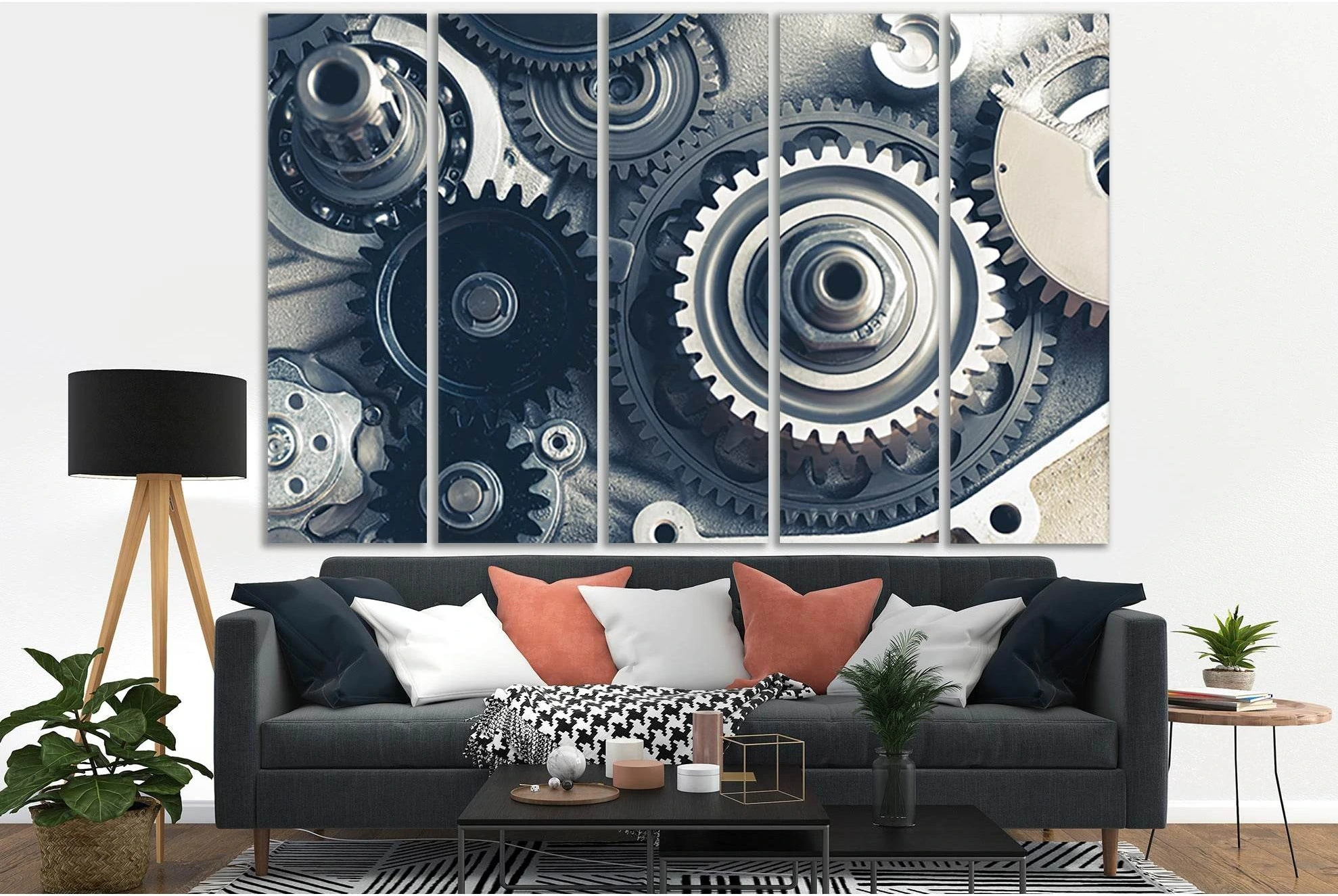Gears Of The Engine №SL761 Ready to Hang Canvas Print - Zellart Canvas Prints 0new, ALL_Products, Engine, Engines Wall Art