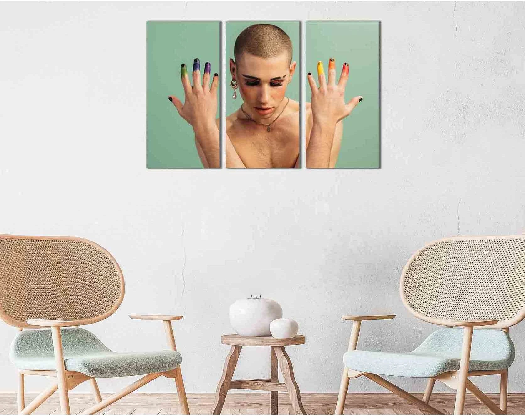 Gender fluid male №2138 Ready to Hang Canvas Print - Zellart Canvas Prints 2138, ALL_Products