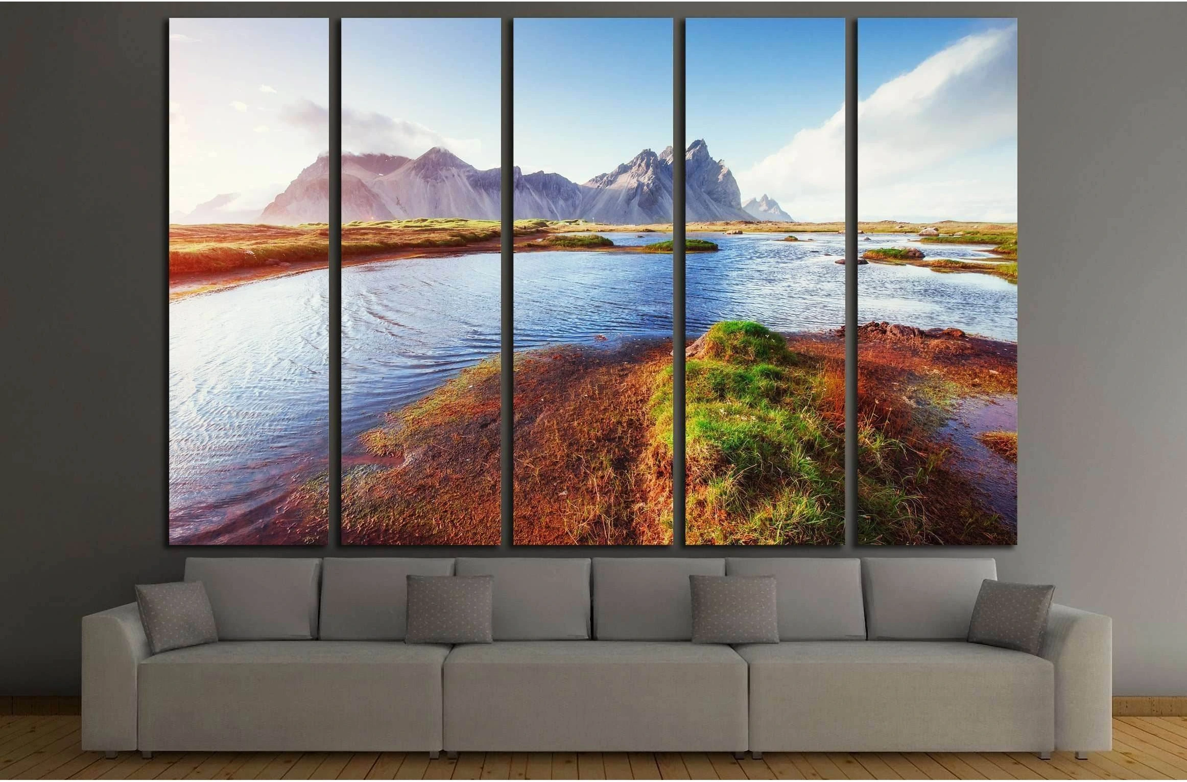 Gentle slopes snowy mountains and glaciers №3167 Ready to Hang Canvas Print - Zellart Canvas Prints ALL_Products, s-3167