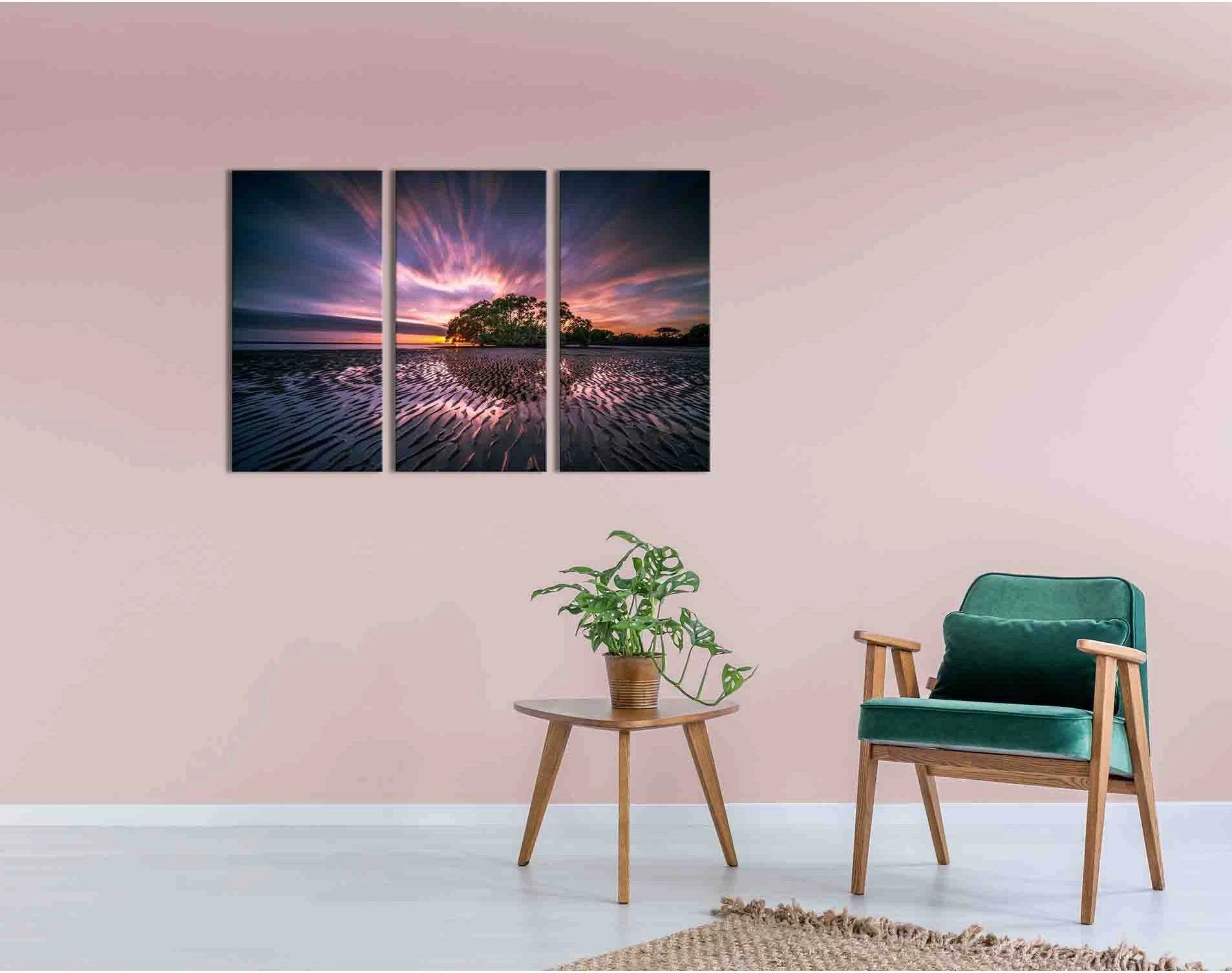 Gently pink sunset №D1239 Ready to Hang Canvas Print - Zellart Canvas Prints 0new, ALL_Products, Sunrise & sunset wall art