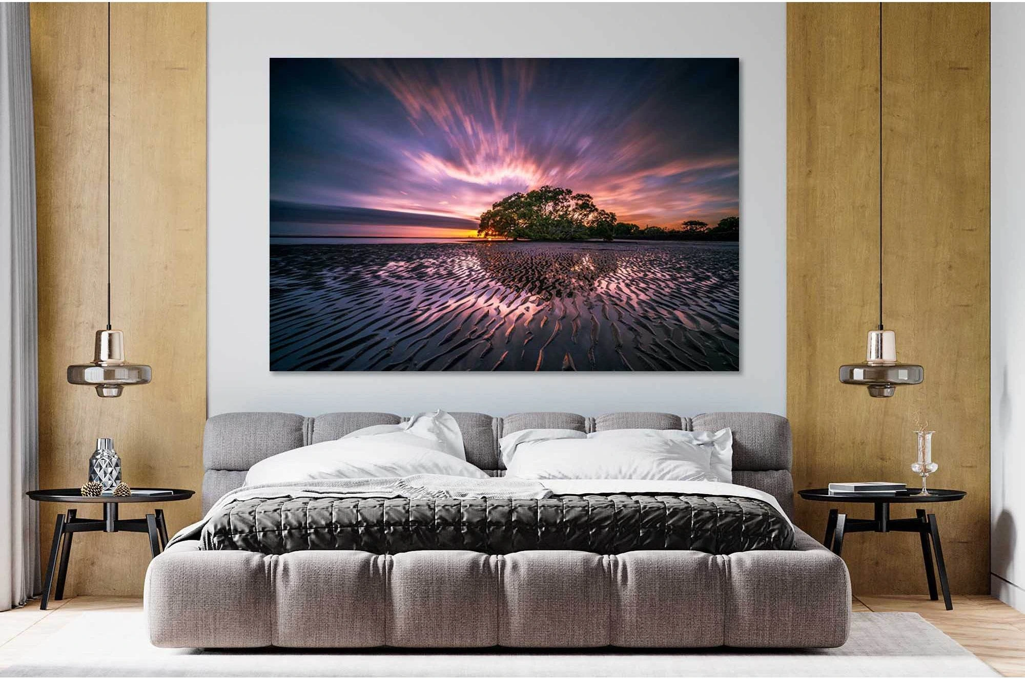 Gently pink sunset №D1239 Ready to Hang Canvas Print - Zellart Canvas Prints 0new, ALL_Products, Sunrise & sunset wall art