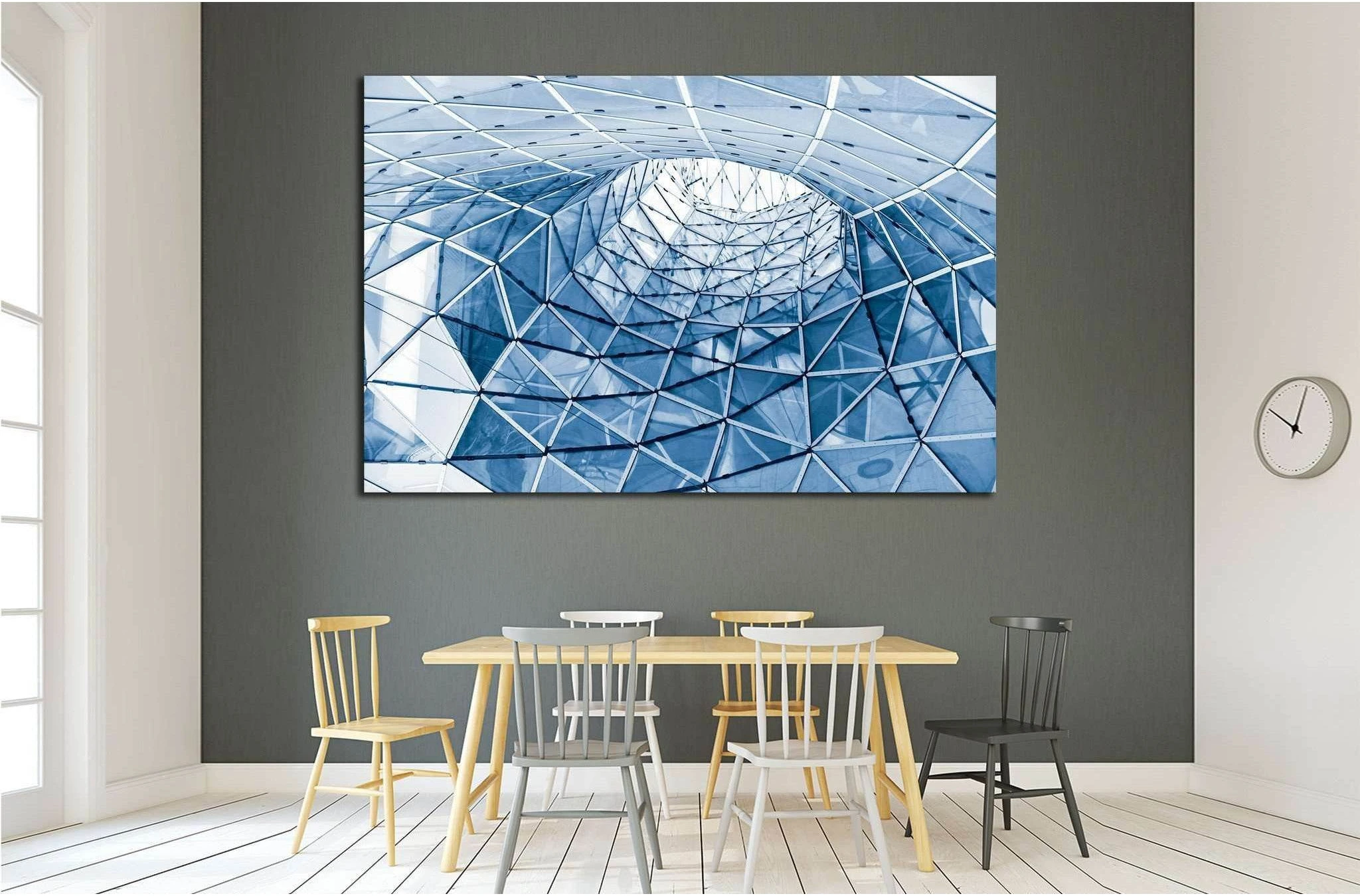 geometric glass facade №1592 Ready to Hang Canvas Print - Zellart Canvas Prints ALL_Products, s-1592
