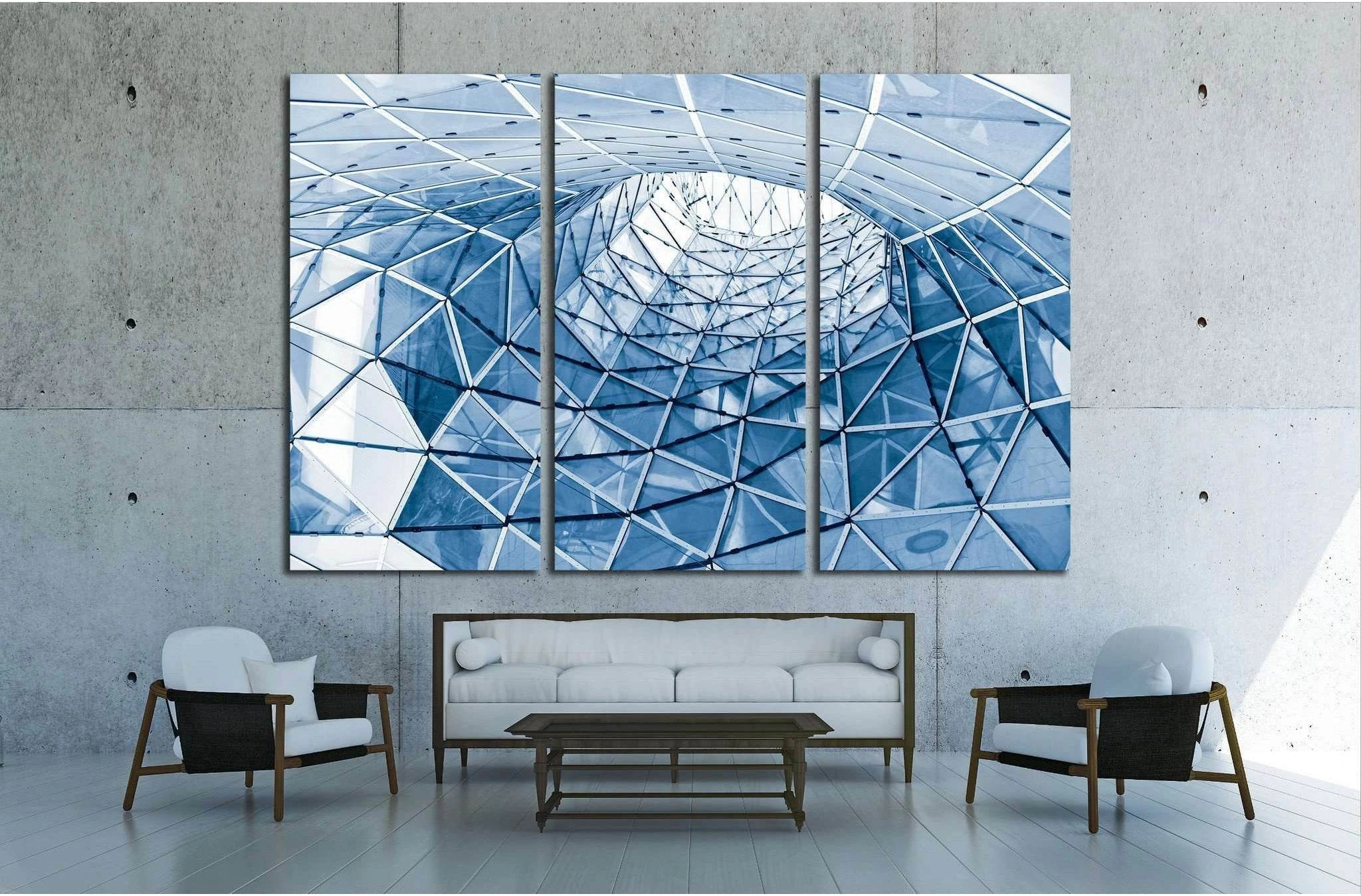 geometric glass facade №1592 Ready to Hang Canvas Print - Zellart Canvas Prints ALL_Products, s-1592