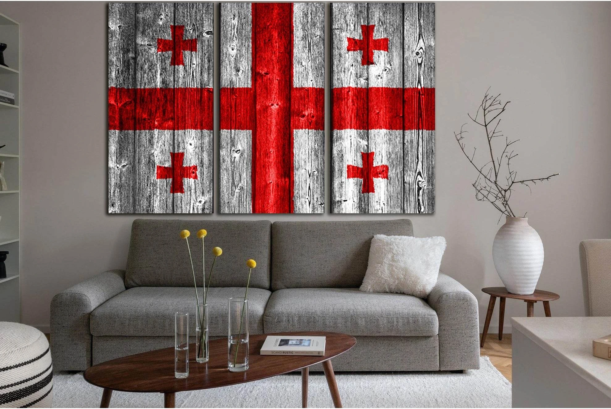 Georgia Flag On Wood №SL1171 Ready to Hang Canvas Print - Zellart Canvas Prints 0new, ALL_Products, Flags