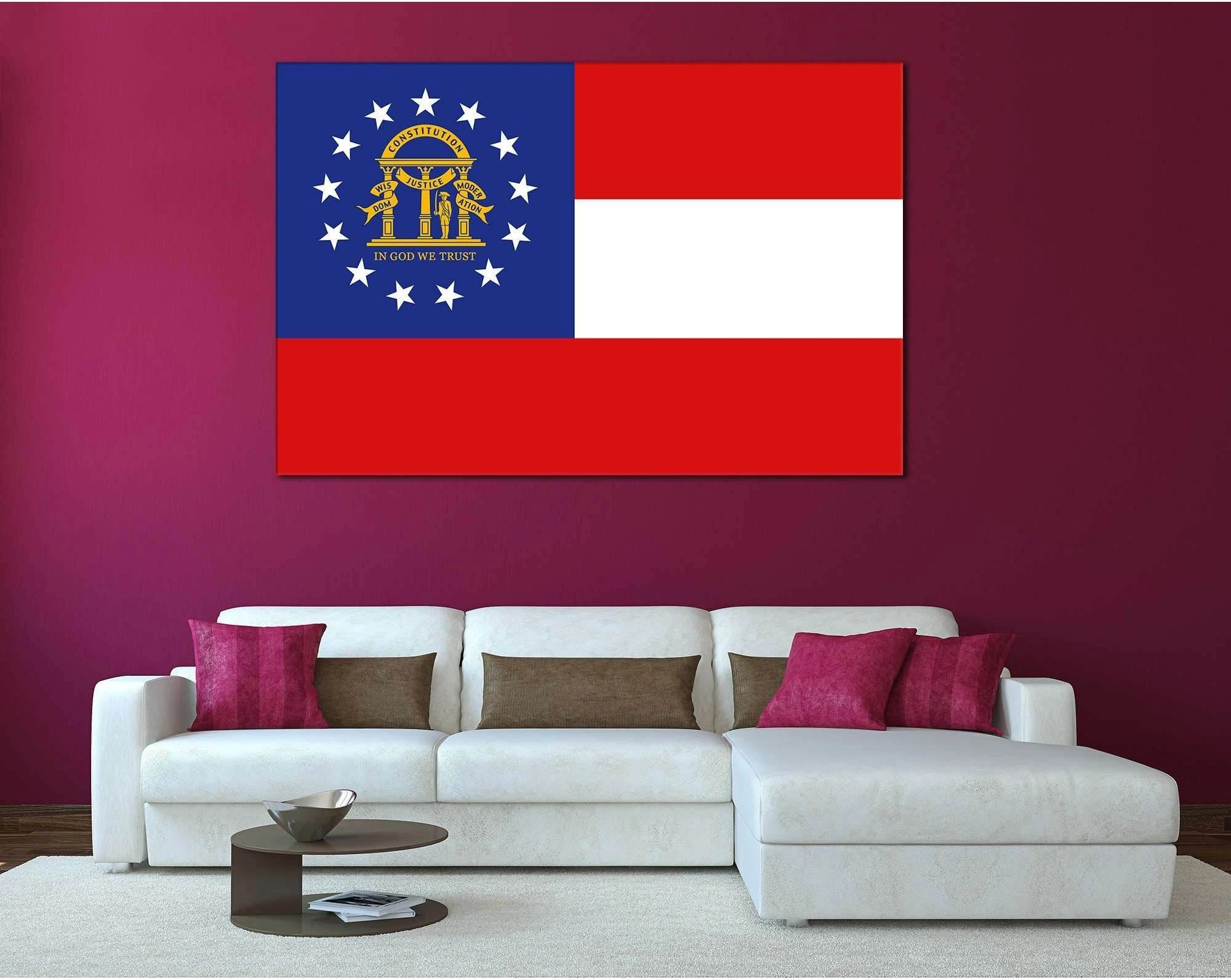 Georgia State Flag №837 Ready to Hang Canvas Print - Zellart Canvas Prints ALL_Products, z-837