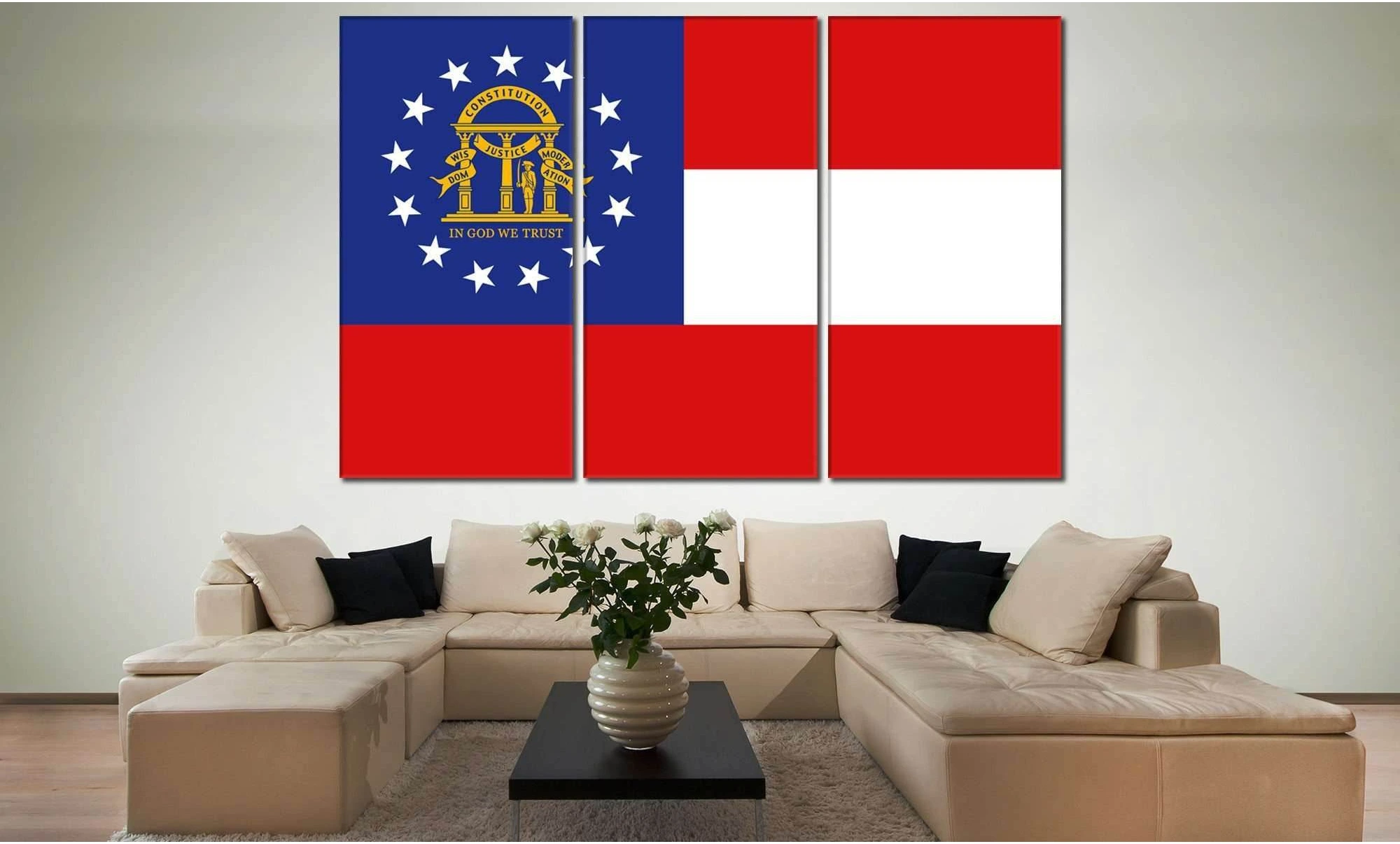 Georgia State Flag №837 Ready to Hang Canvas Print - Zellart Canvas Prints ALL_Products, z-837