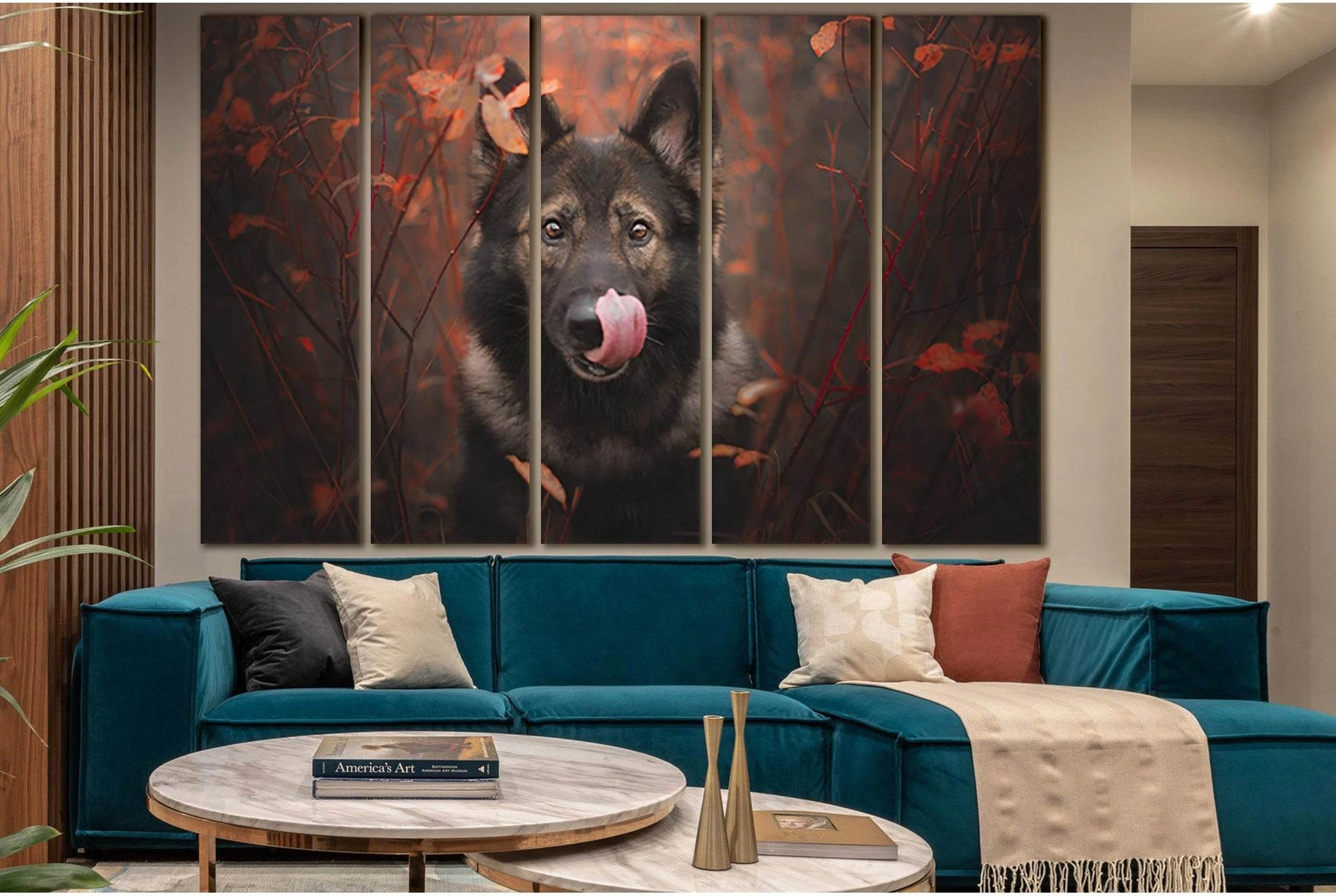 German Shepherd Licking Muzzle №SL1046 Ready to Hang Canvas Print - Zellart Canvas Prints 0new, ALL_Products, Animals & Wildlife