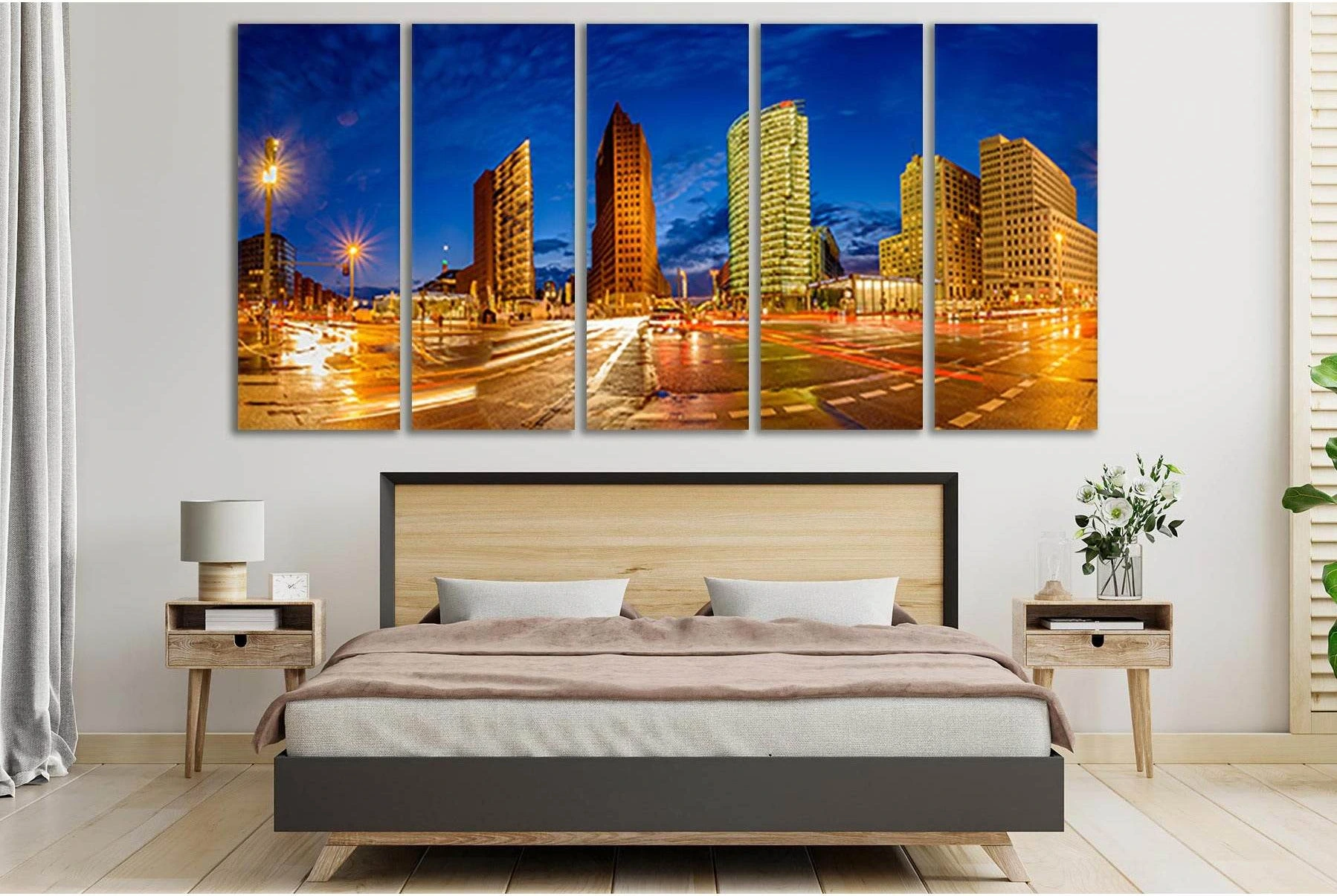 Germany Berlin Night Panorama №SL301 Ready to Hang Canvas Print - Zellart Canvas Prints 0new, ALL_Products, Cityscapes & Skylines