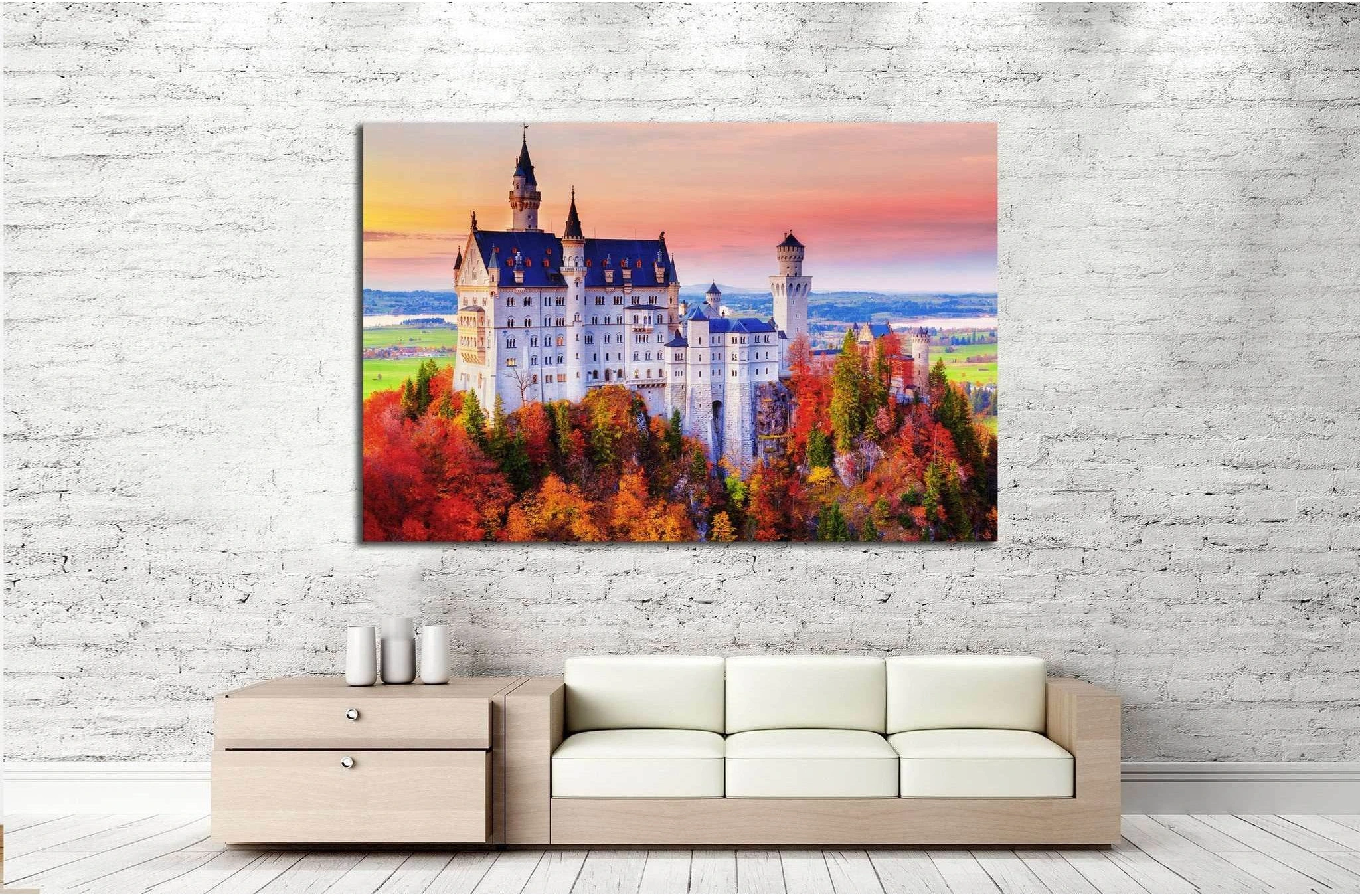 Germany, Neuschwanstein Castle №1804 Ready to Hang Canvas Print - Zellart Canvas Prints ALL_Products, s-1804