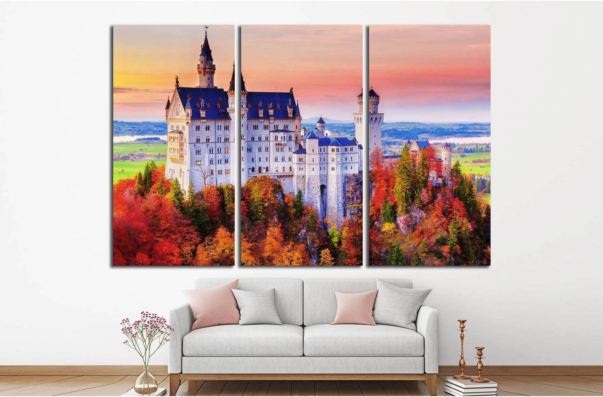 Germany, Neuschwanstein Castle №1804 Ready to Hang Canvas Print - Zellart Canvas Prints ALL_Products, s-1804
