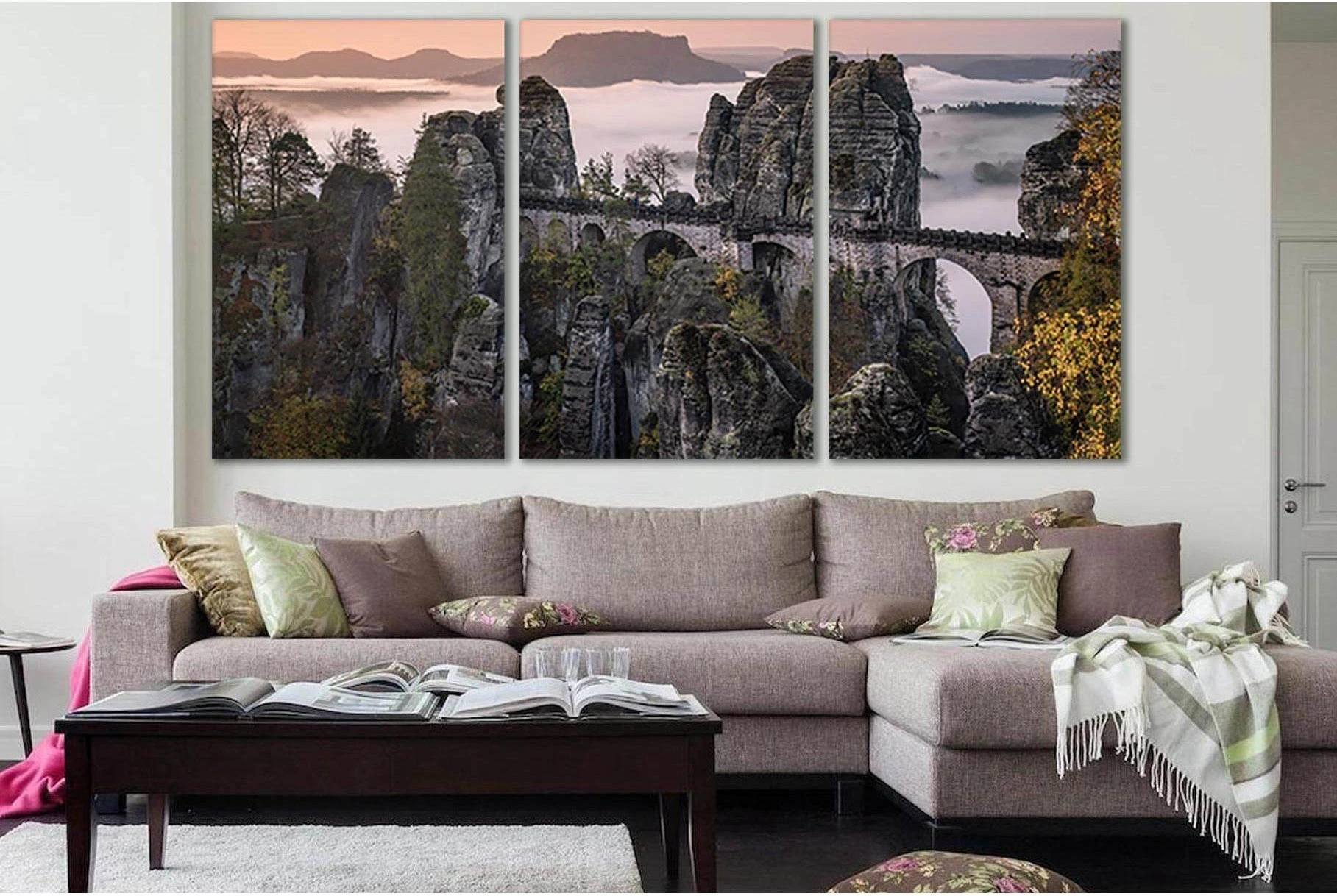Germany Saxony Bastei Bridge №SL1100 Ready to Hang Canvas Print - Zellart Canvas Prints 0new, ALL_Products, Bridges Wall Art
