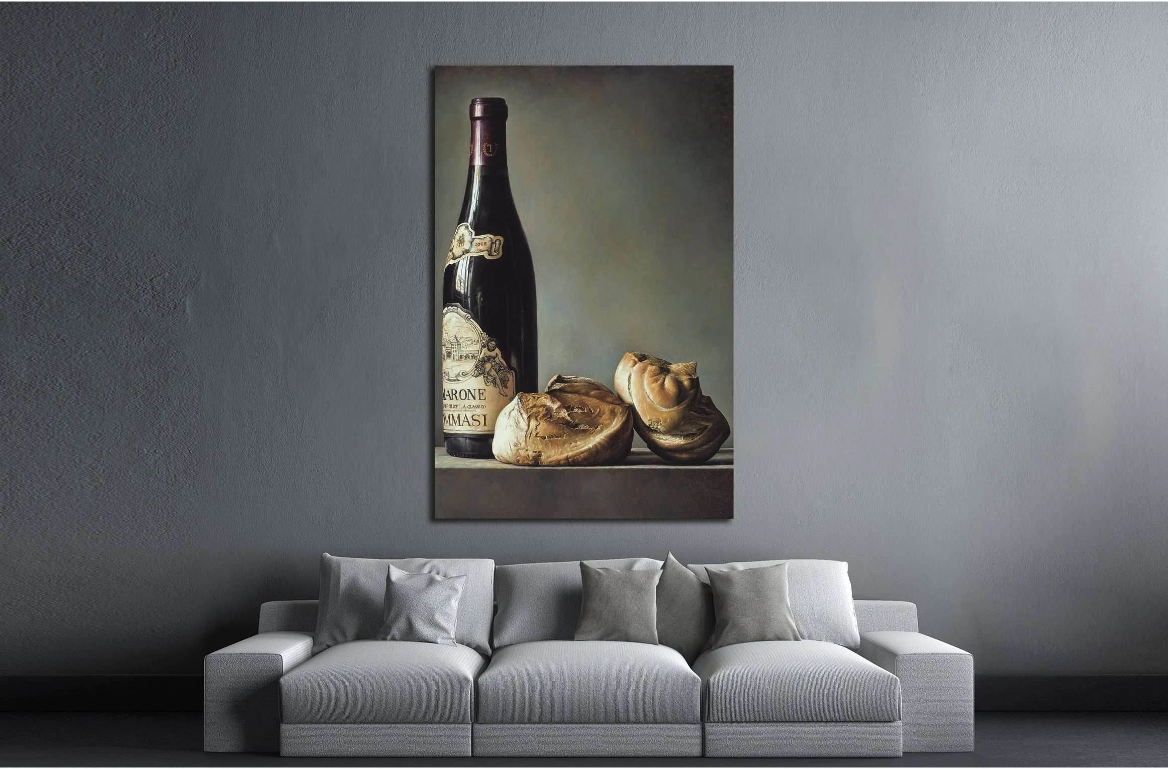 Gianluca Corona, Bread and wine №3413 Ready to Hang Canvas Print - Zellart Canvas Prints ALL_Products, s-3413