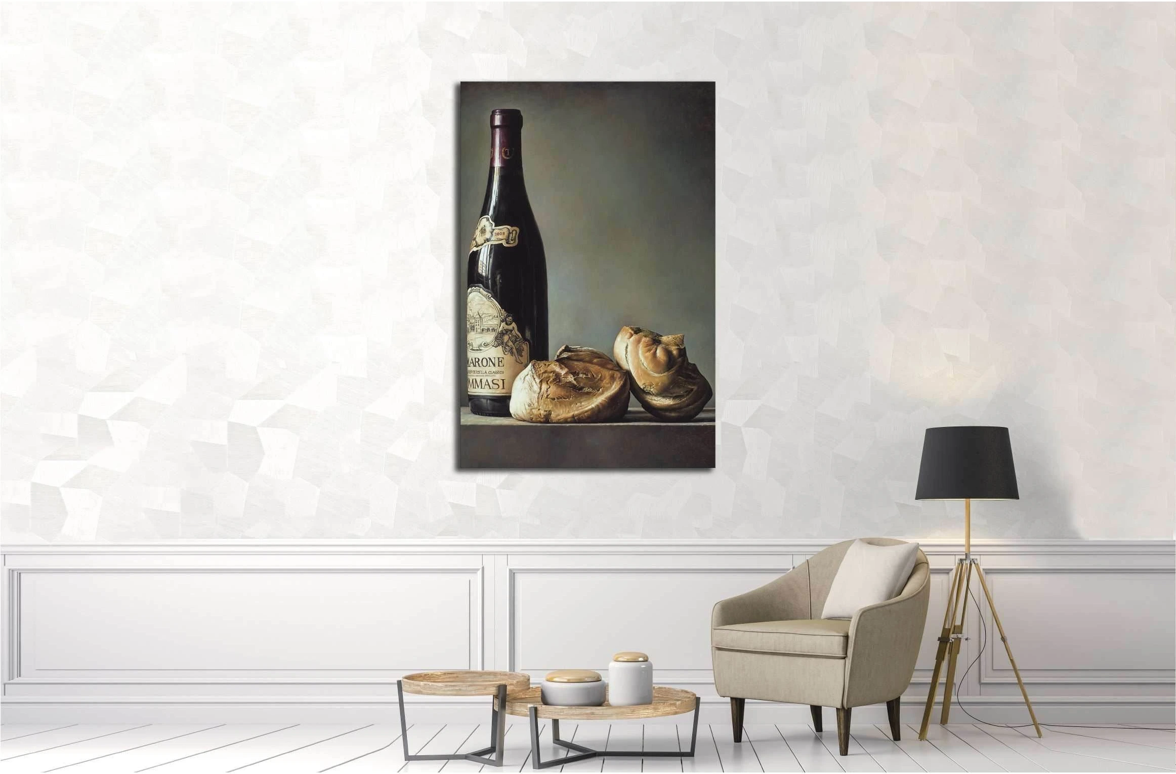 Gianluca Corona, Bread and wine №3413 Ready to Hang Canvas Print - Zellart Canvas Prints ALL_Products, s-3413