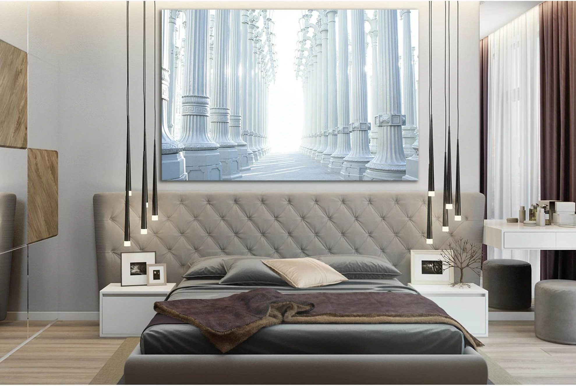 Giant White Columns №SL1396 Ready to Hang Canvas Print - Zellart Canvas Prints 0new, ALL_Products, Architecture