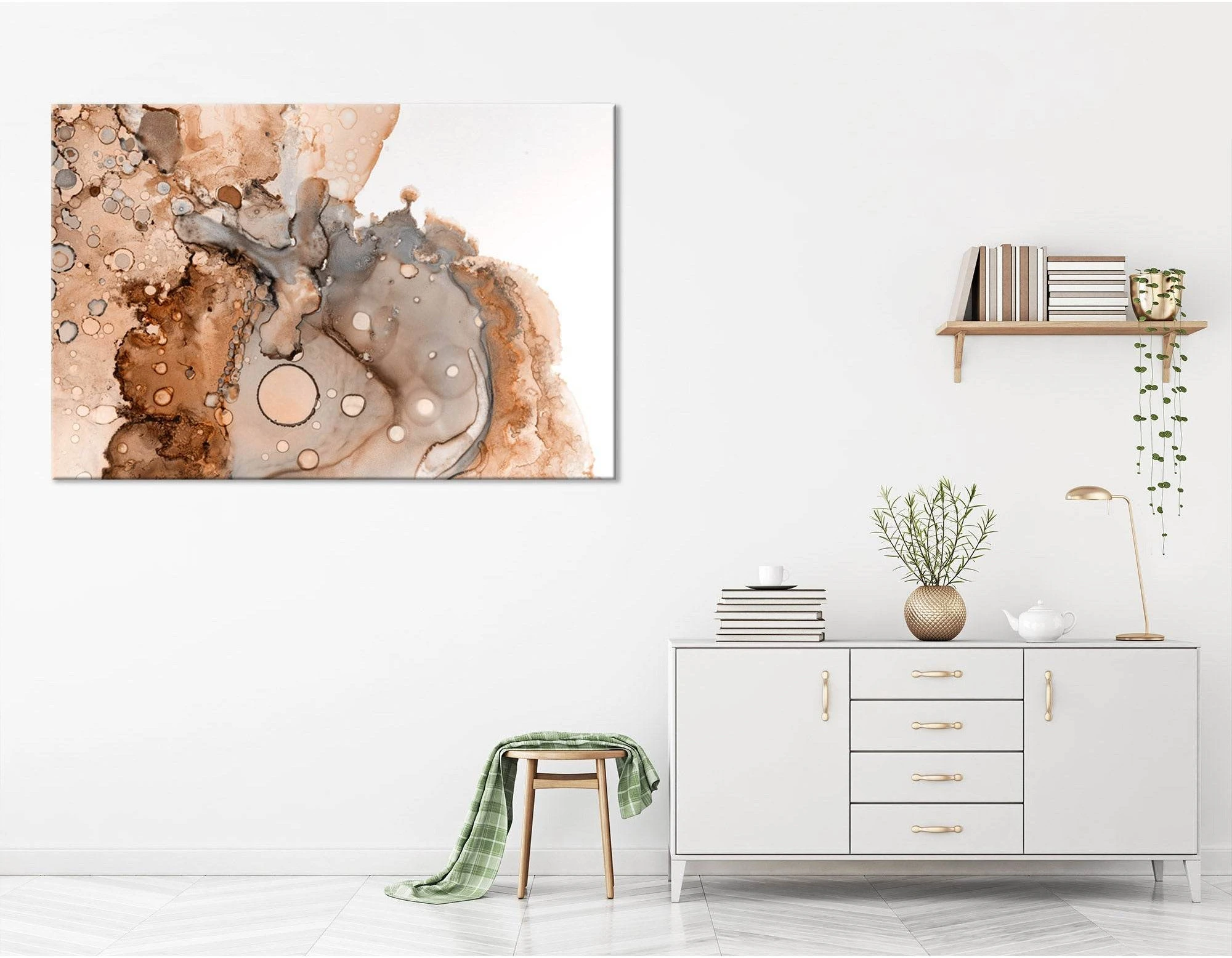 Ginger Octopus Abstract №04272 Ready to Hang Canvas Print - Zellart Canvas Prints ALL_Products