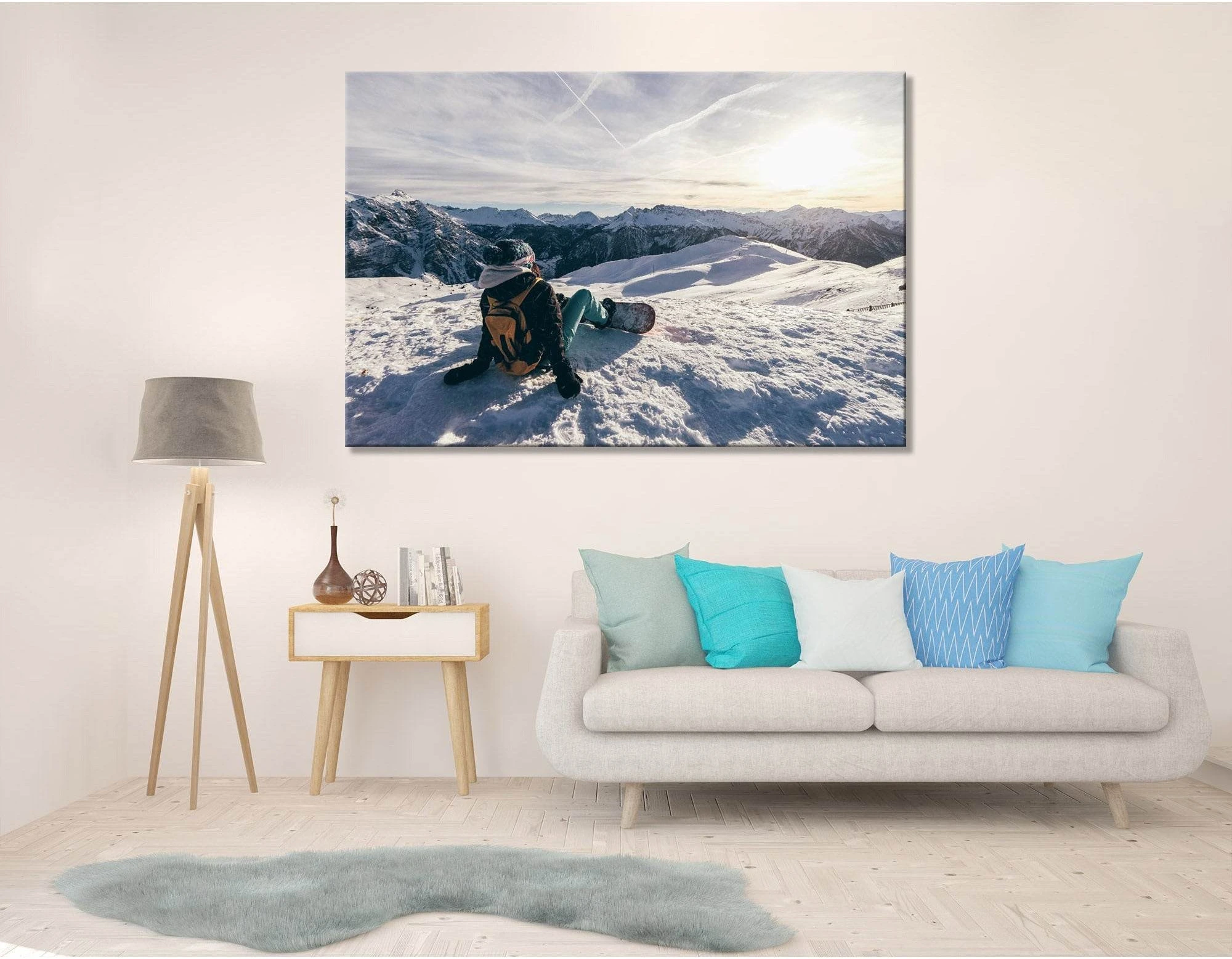 Girl Enjoys The View On The Mountains №04446 Ready to Hang Canvas Print - Zellart Canvas Prints ALL_Products
