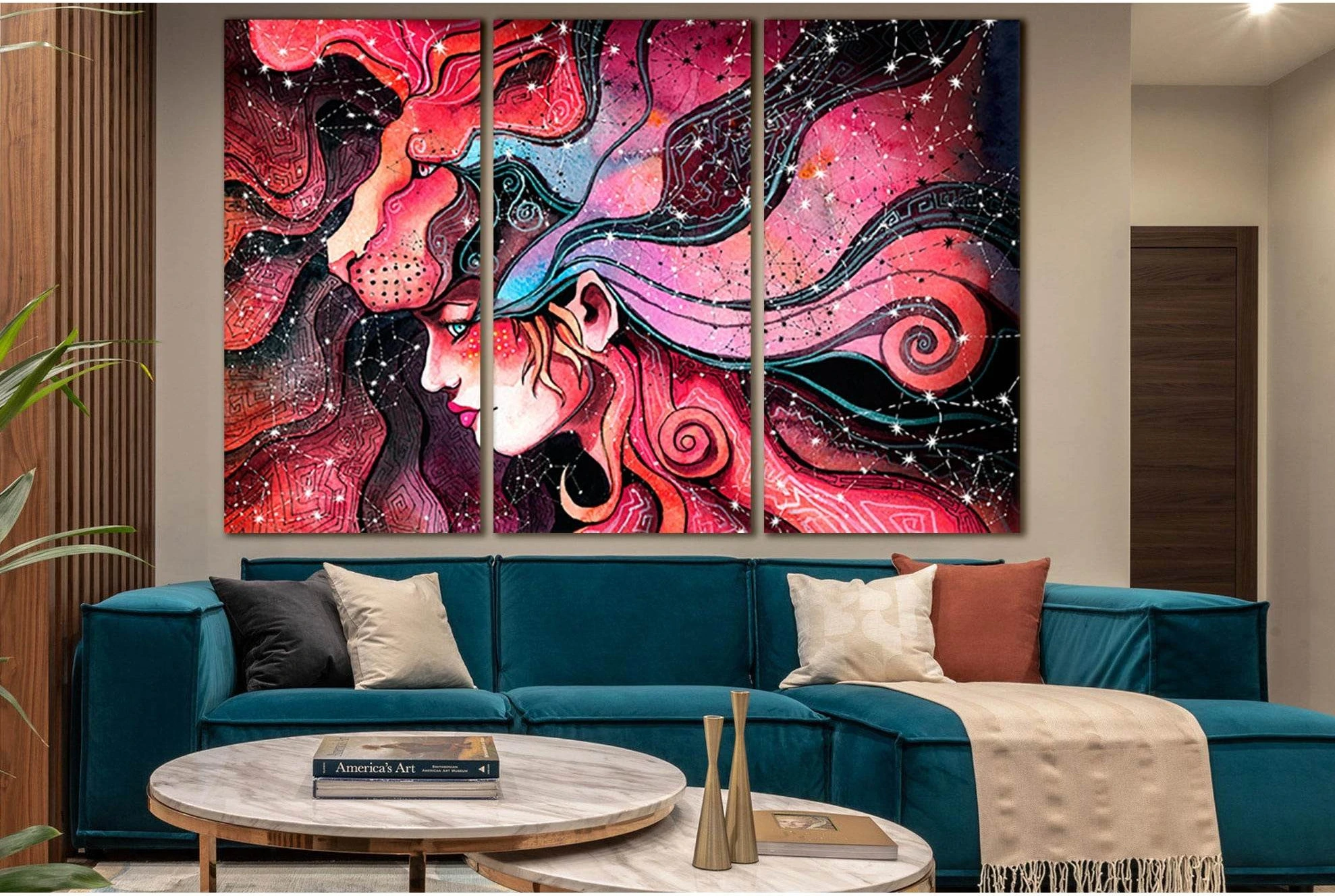 Girl In A Lion Mask №SL1217 Ready to Hang Canvas Print - Zellart Canvas Prints 0new, ALL_Products, Fantasy And Sci Fi Wall Art, Lion