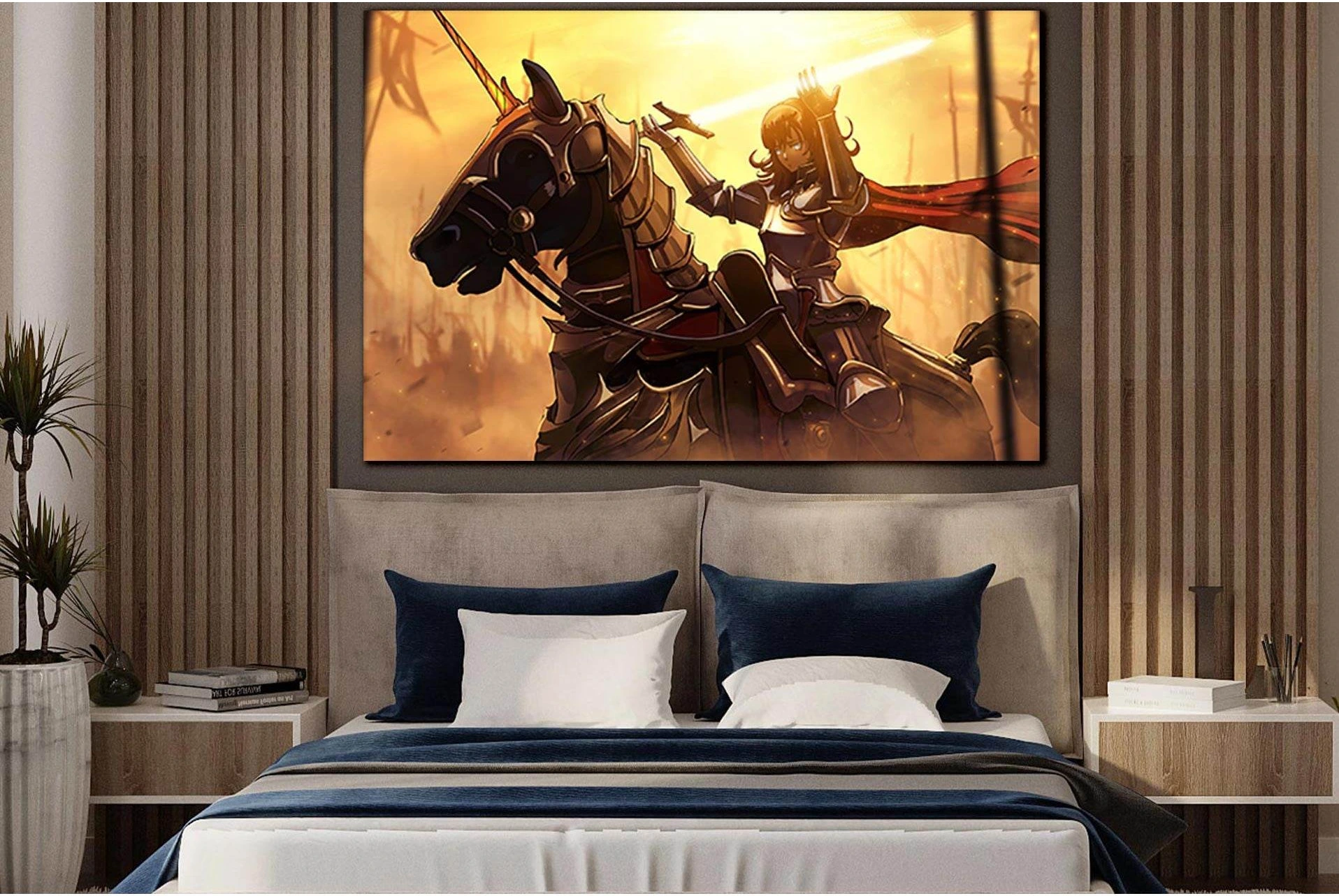 Girl Knight Riding A Horse №SL1226 Ready to Hang Canvas Print - Zellart Canvas Prints 0new, ALL_Products, Fantasy And Sci Fi Wall Art, Horses