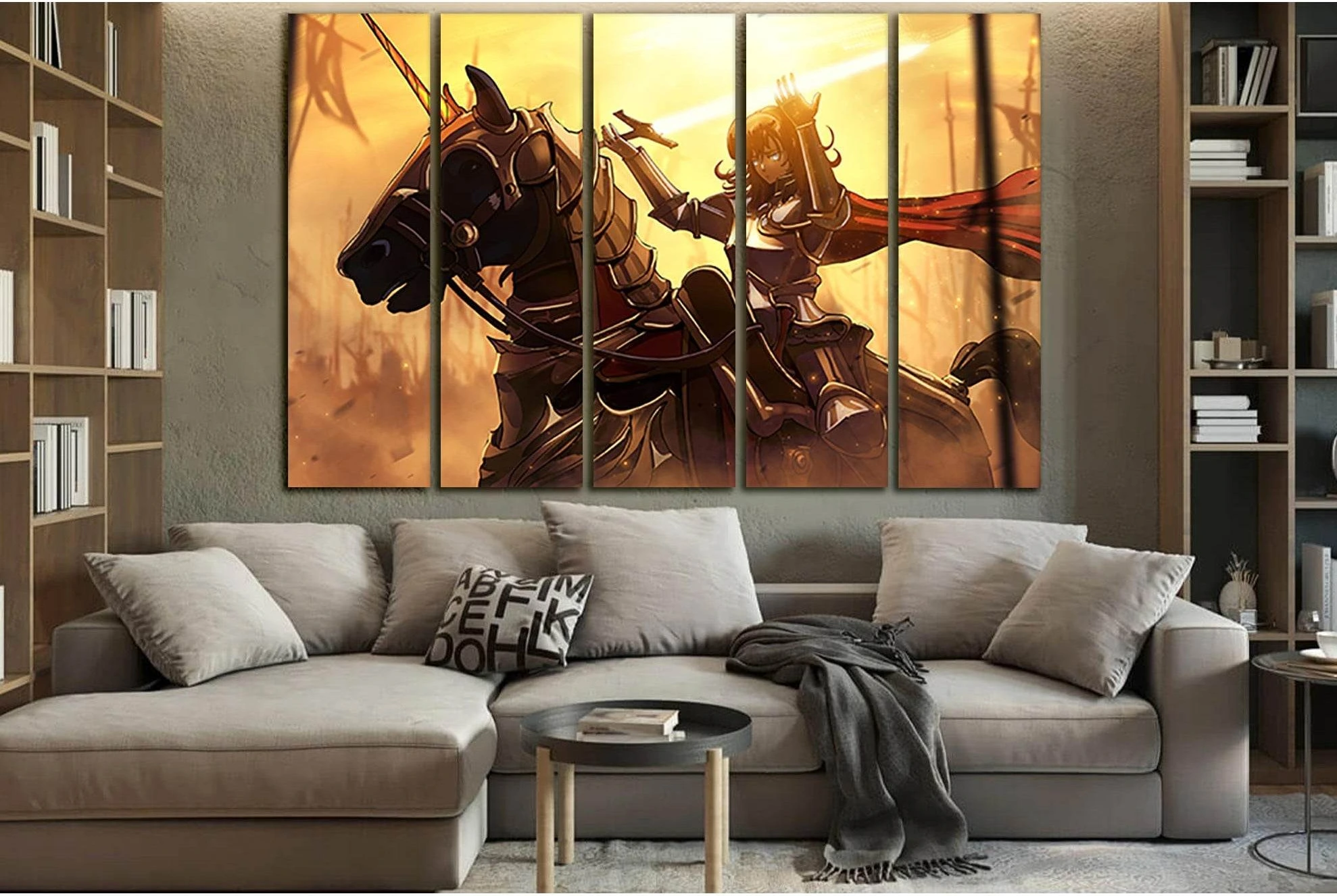 Girl Knight Riding A Horse №SL1226 Ready to Hang Canvas Print - Zellart Canvas Prints 0new, ALL_Products, Fantasy And Sci Fi Wall Art, Horses