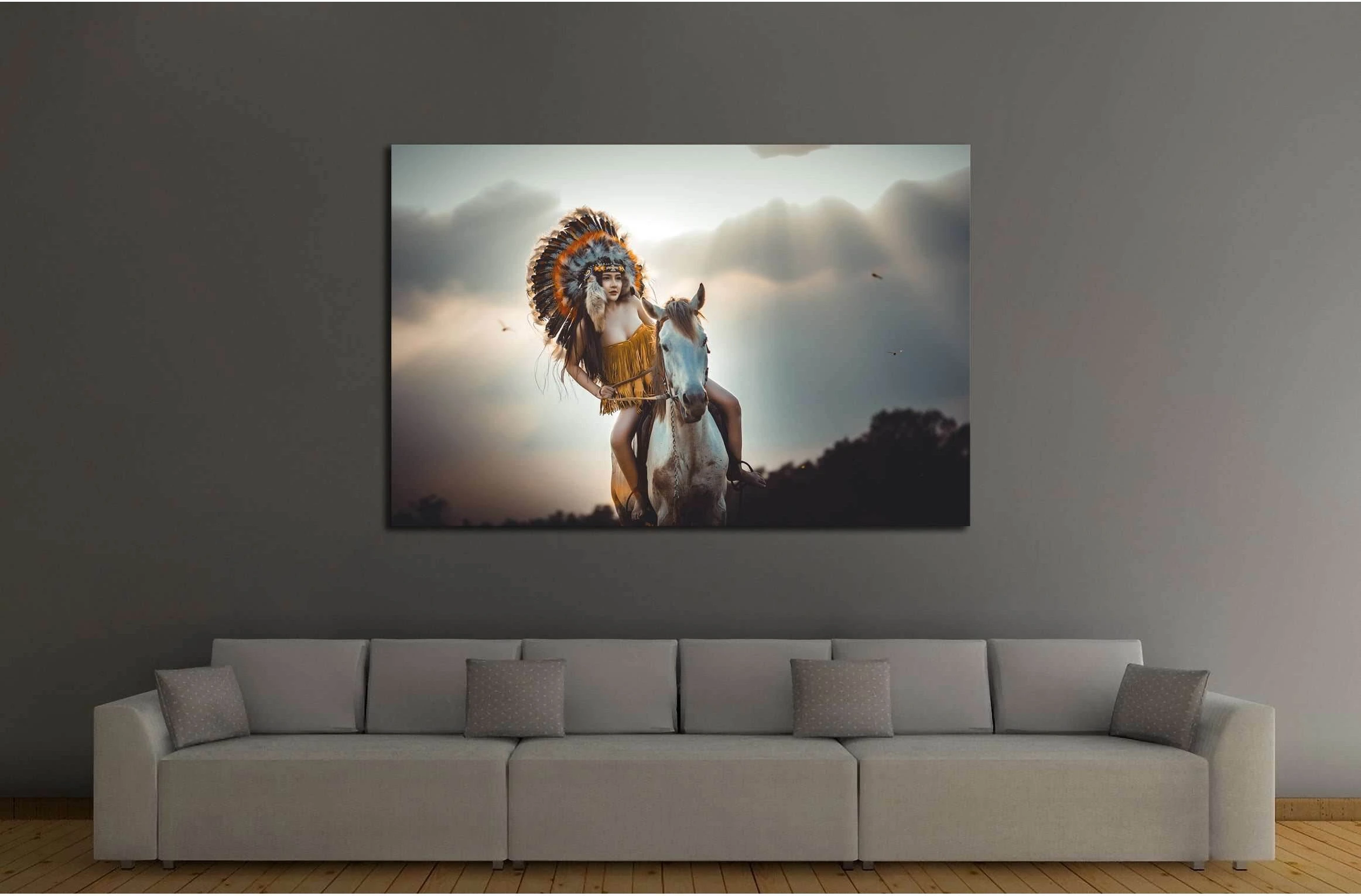 Girl on horse canvas print №5009 - Zellart Canvas Prints ALL_Products, Horses, s-5009