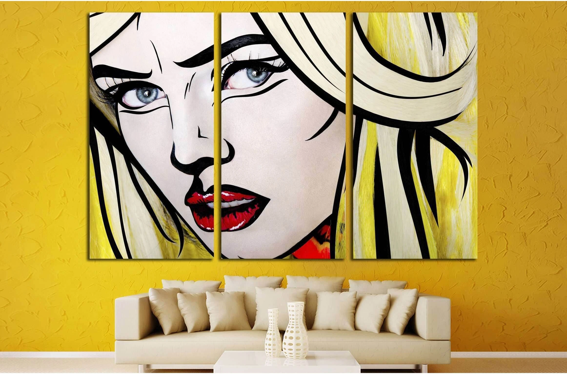 Girl Pop Art №3303 Ready to Hang Canvas Print - Zellart Canvas Prints ALL_Products, s-3303