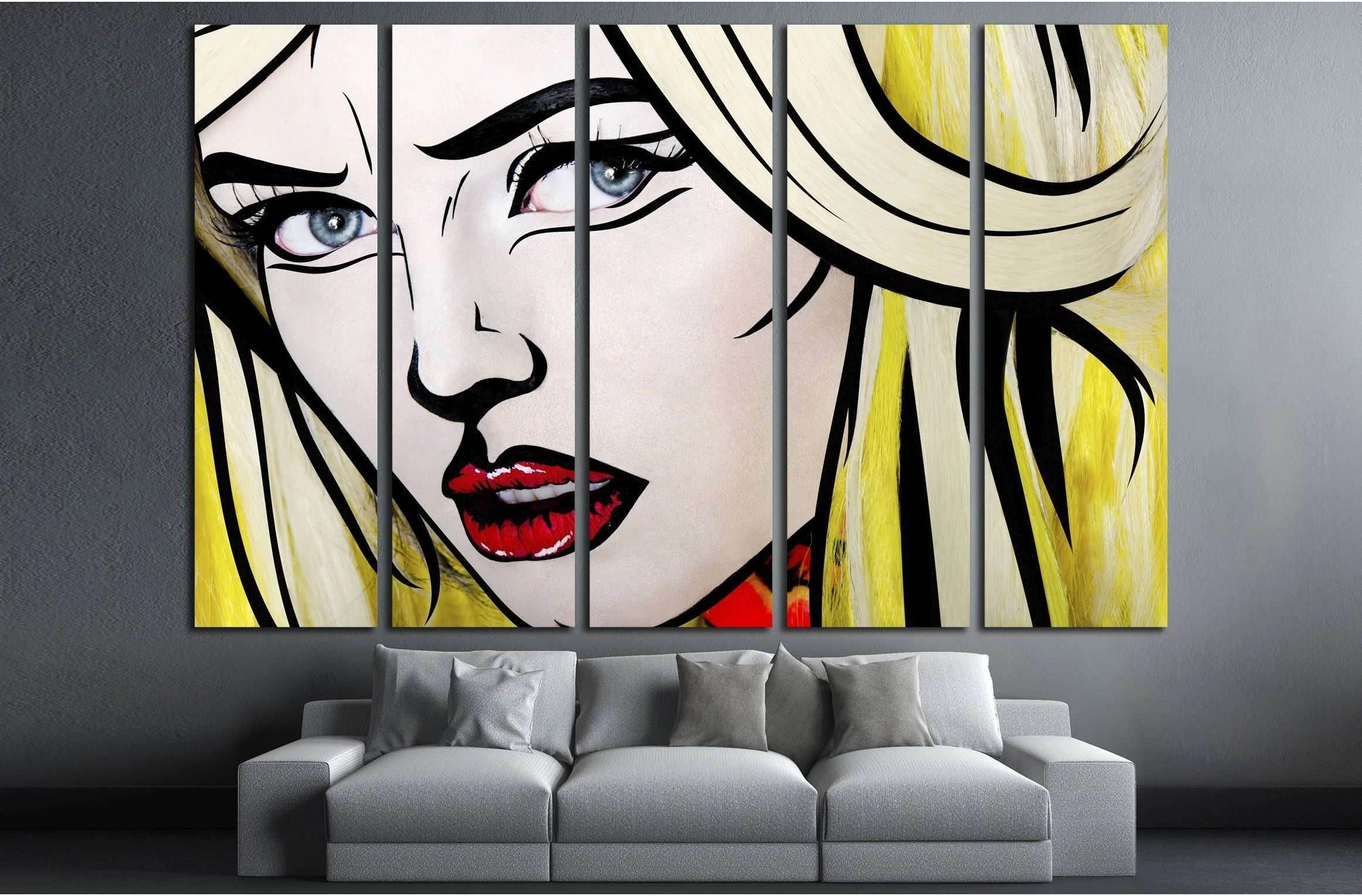 Girl Pop Art №3303 Ready to Hang Canvas Print - Zellart Canvas Prints ALL_Products, s-3303