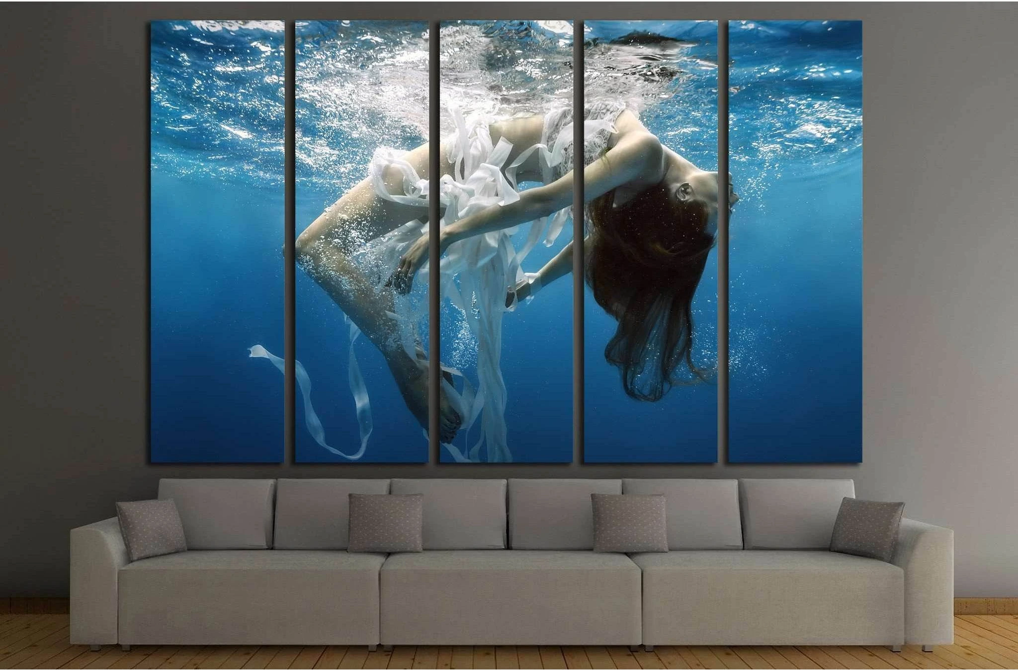 Girl Underwater №512 Ready to Hang Canvas Print - Zellart Canvas Prints ALL_Products, s-512