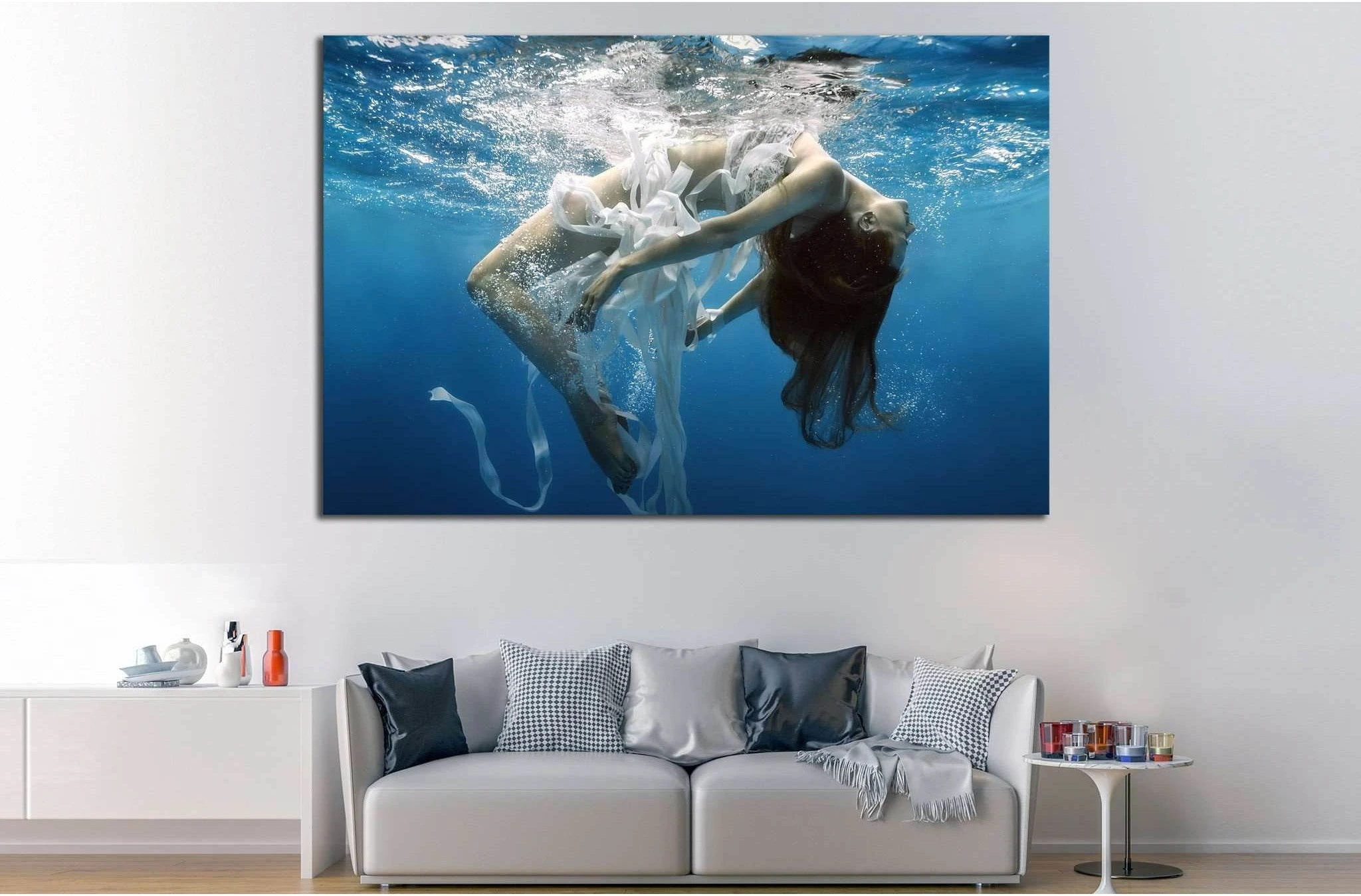 Girl Underwater №512 Ready to Hang Canvas Print - Zellart Canvas Prints ALL_Products, s-512